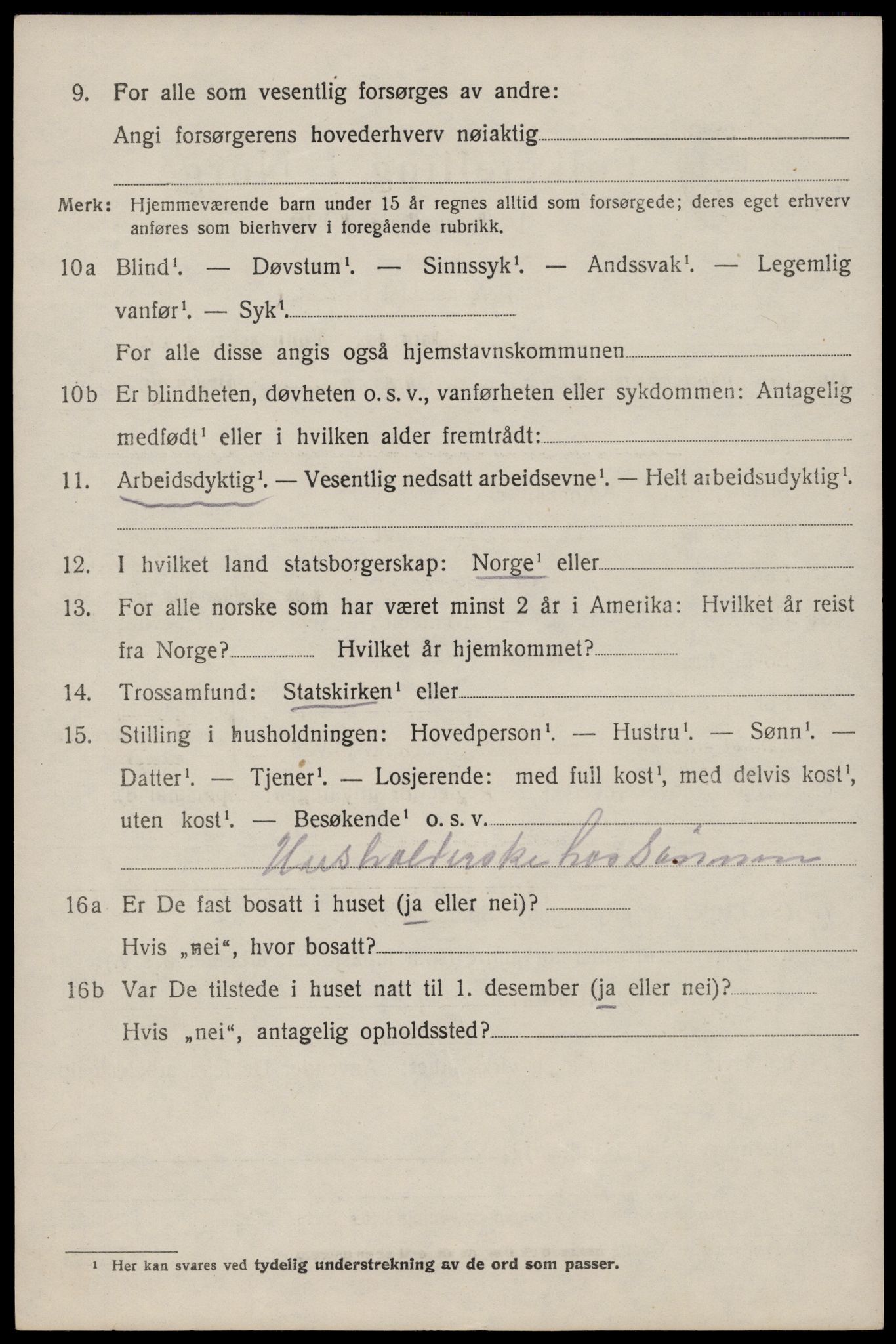 SAST, 1920 census for Skjold, 1920, p. 1673