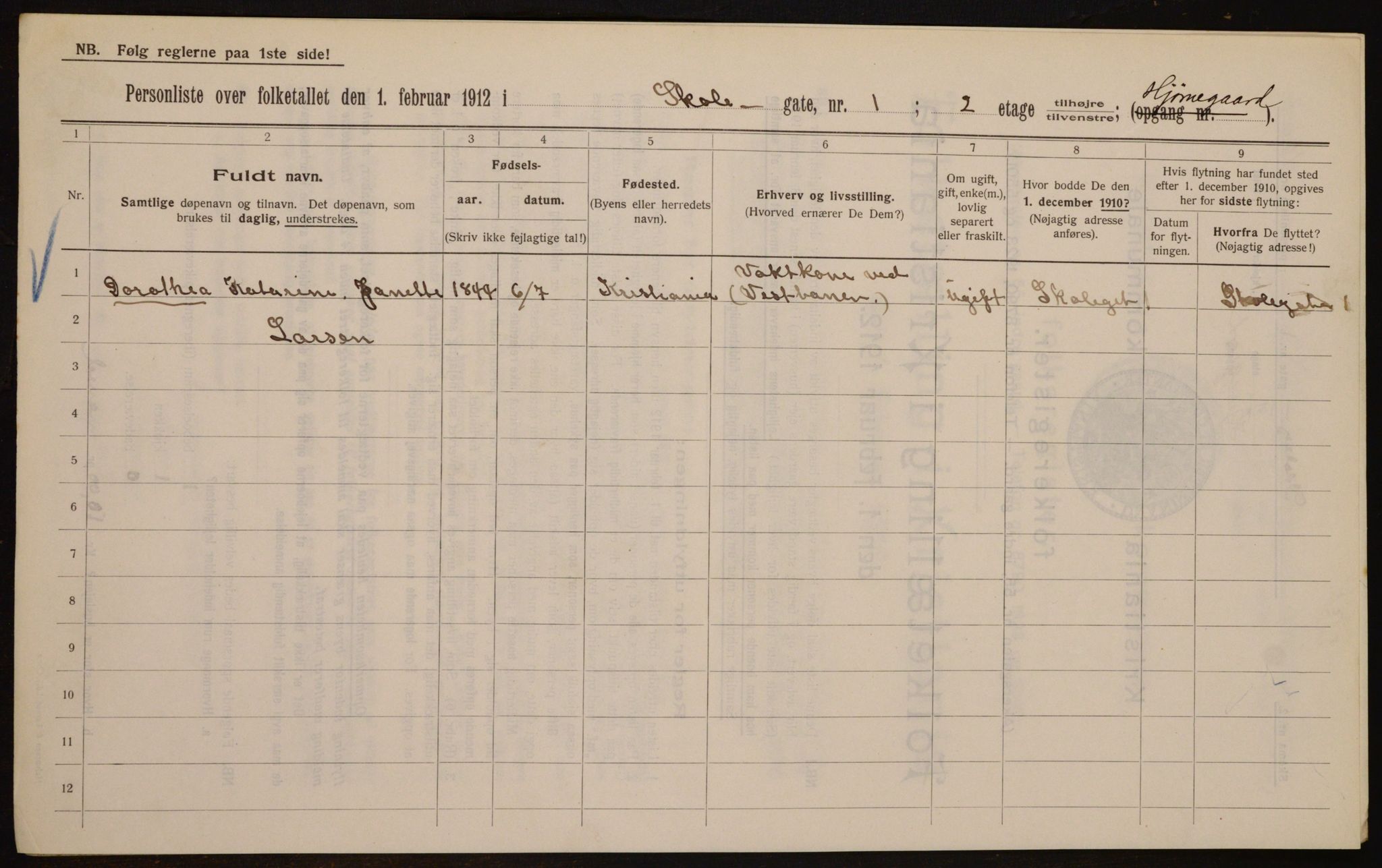 OBA, Municipal Census 1912 for Kristiania, 1912, p. 96487