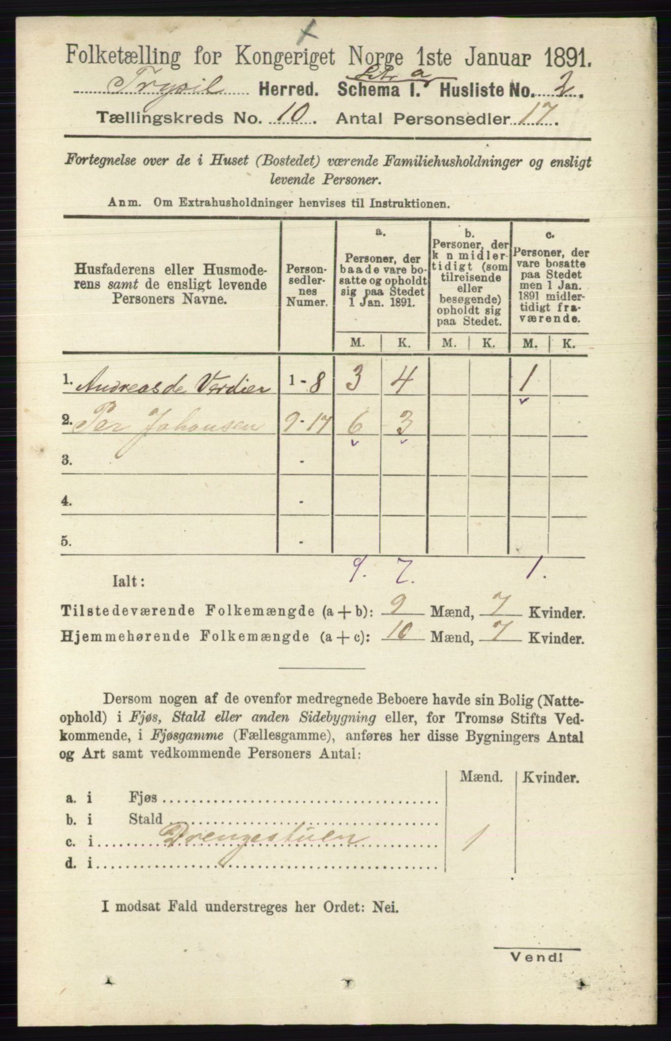 RA, 1891 census for 0428 Trysil, 1891, p. 4763