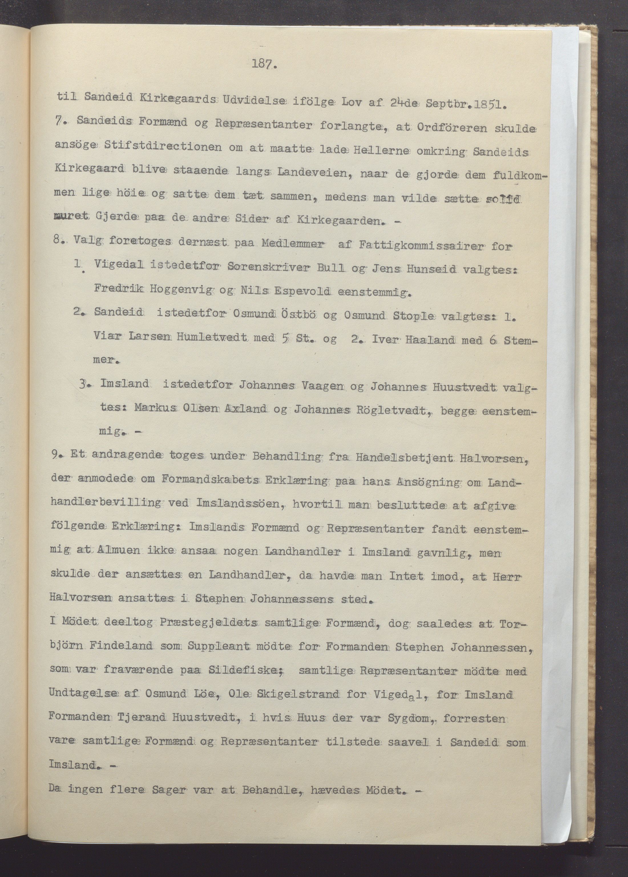 Vikedal kommune - Formannskapet, IKAR/K-100598/A/Ac/L0001: Avskrift av møtebok, 1837-1874, p. 187