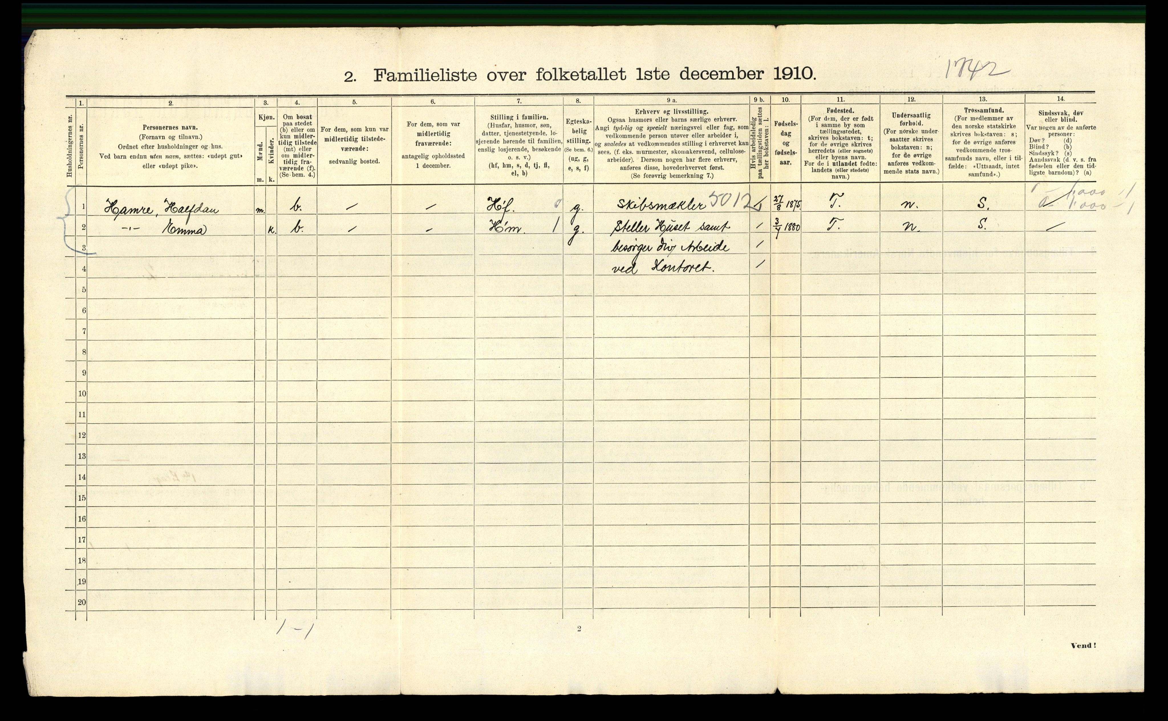 RA, 1910 census for Bergen, 1910, p. 45522