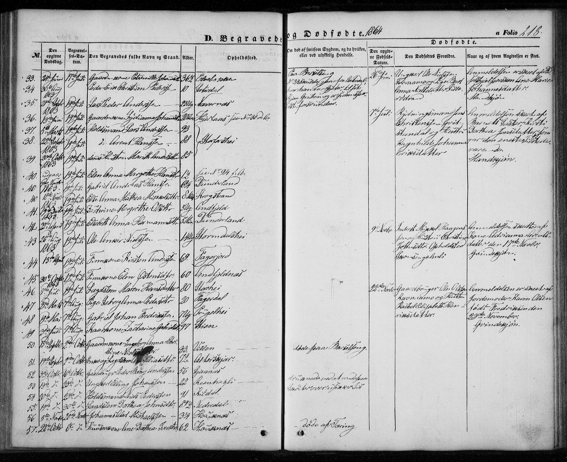 Ministerialprotokoller, klokkerbøker og fødselsregistre - Nordland, AV/SAT-A-1459/827/L0392: Parish register (official) no. 827A04, 1853-1866, p. 218