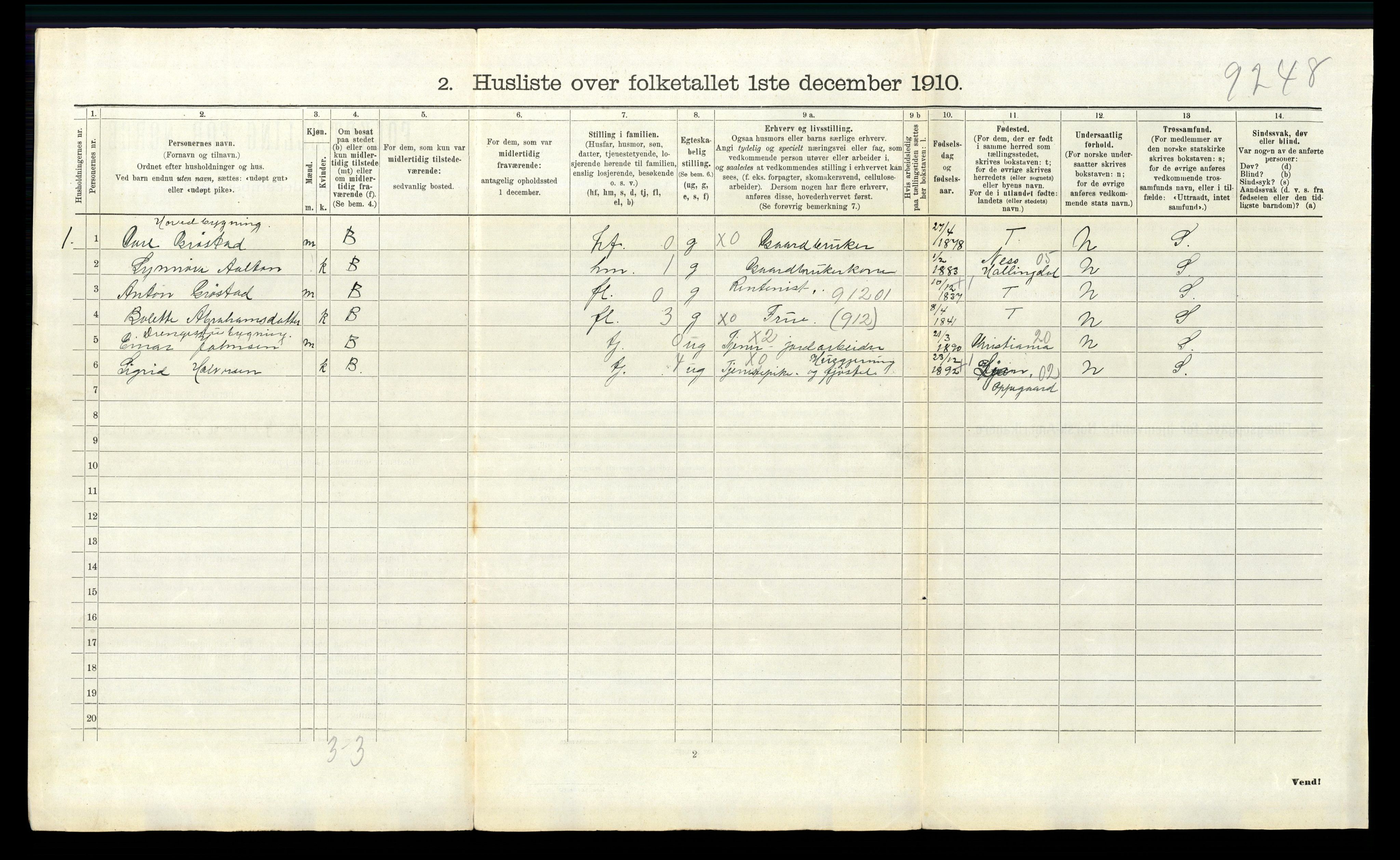 RA, 1910 census for Nesodden, 1910, p. 187