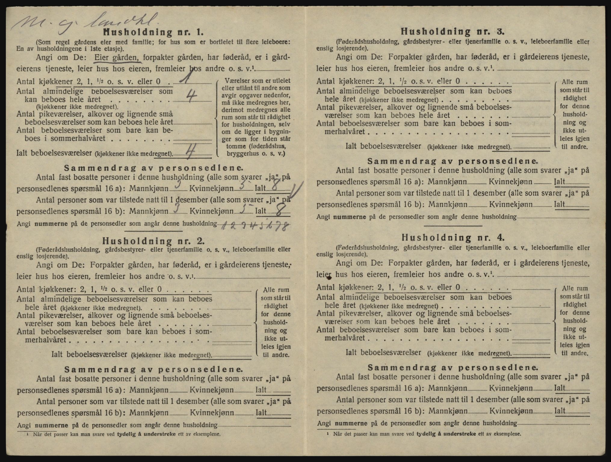 SAO, 1920 census for Glemmen, 1920, p. 250