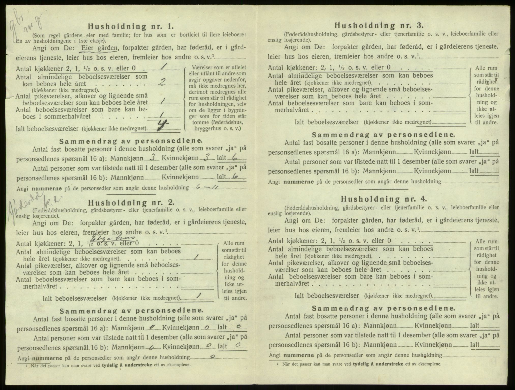 SAB, 1920 census for Aurland, 1920, p. 199