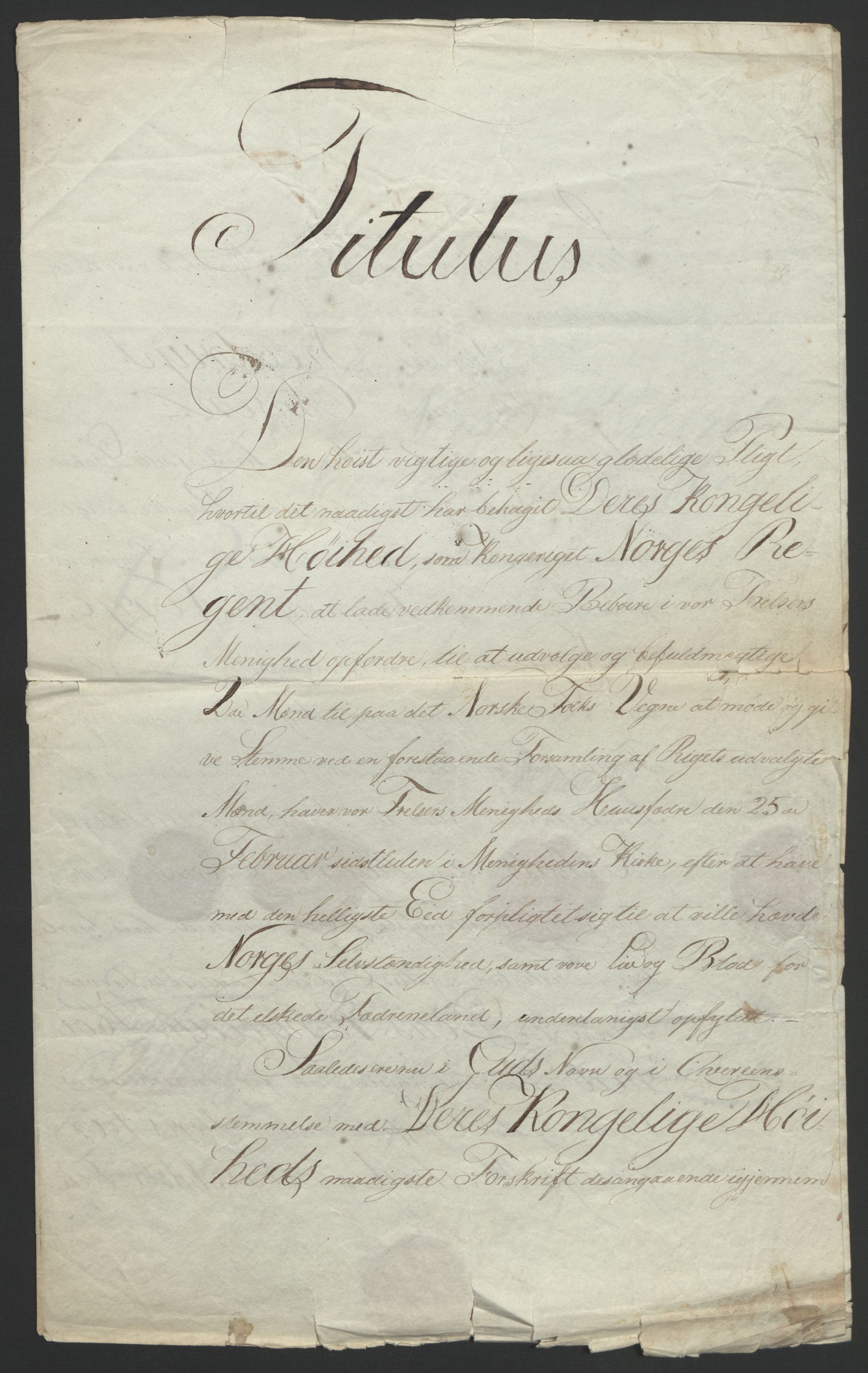 Statsrådssekretariatet, RA/S-1001/D/Db/L0007: Fullmakter for Eidsvollsrepresentantene i 1814. , 1814, p. 28