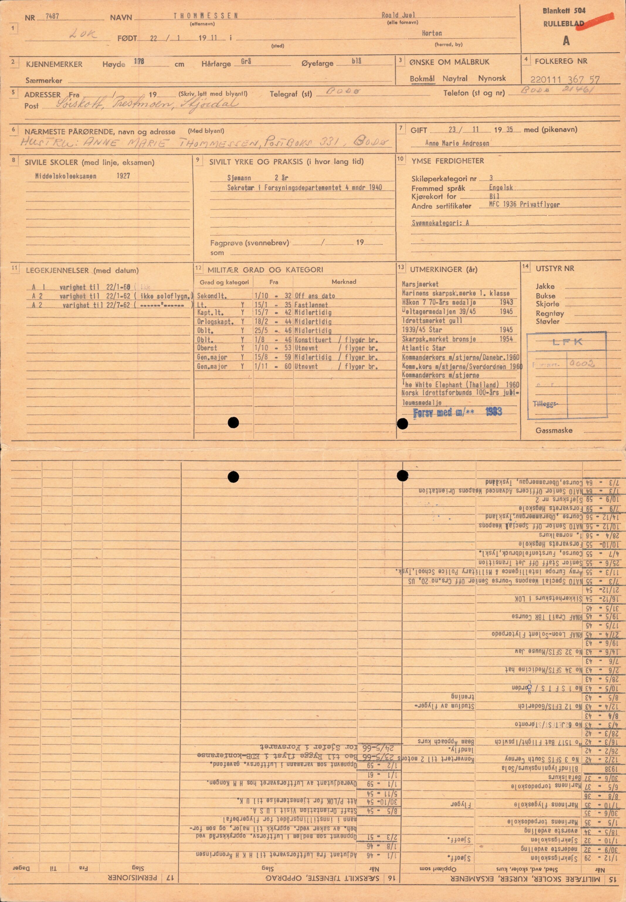 Forsvaret, Forsvarets overkommando/Luftforsvarsstaben, AV/RA-RAFA-4079/P/Pa/L0028: Personellpapirer, 1911, p. 229