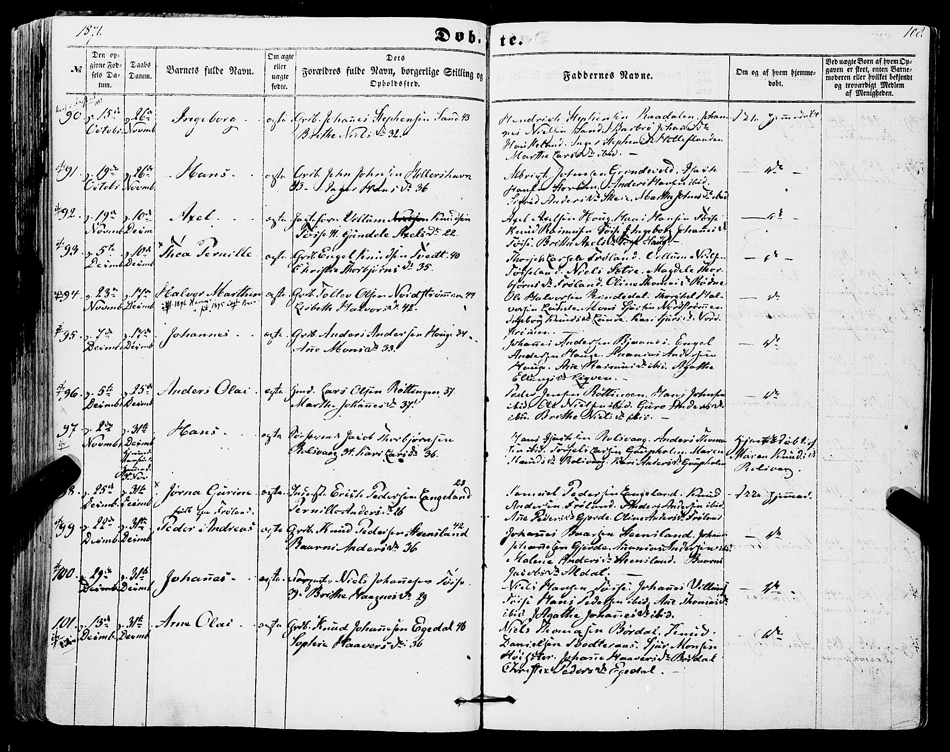 Os sokneprestembete, SAB/A-99929: Parish register (official) no. A 17, 1860-1873, p. 108