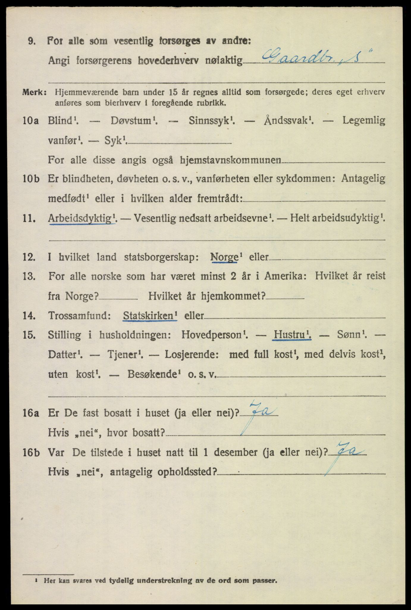 SAH, 1920 census for Elverum, 1920, p. 4597