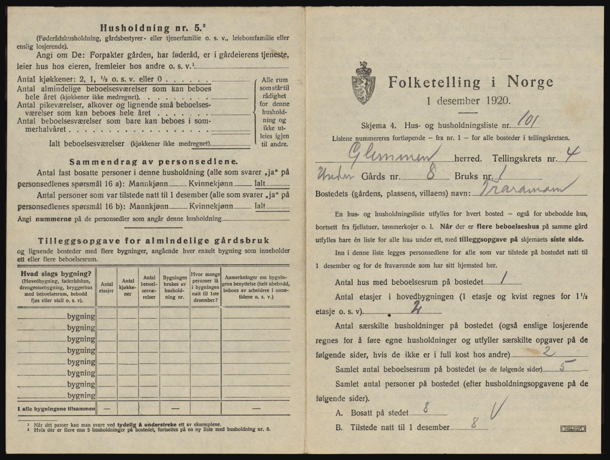 SAO, 1920 census for Glemmen, 1920, p. 1389