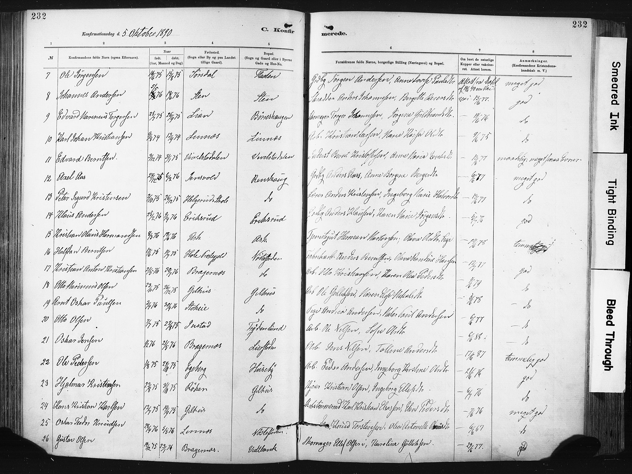 Lier kirkebøker, SAKO/A-230/F/Fa/L0015: Parish register (official) no. I 15, 1883-1894, p. 232