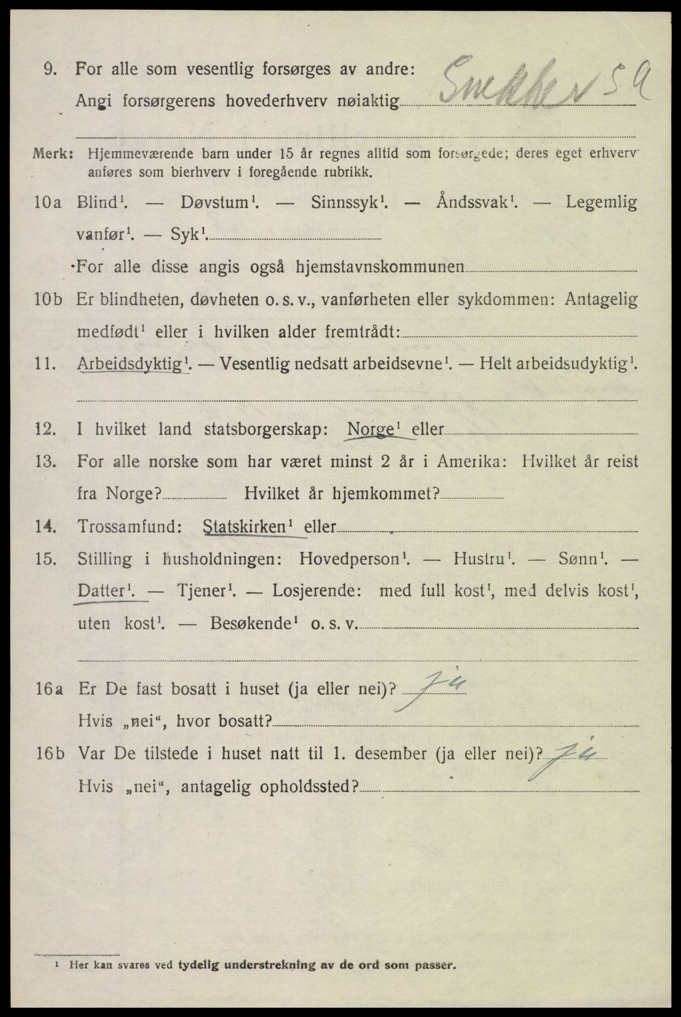 SAH, 1920 census for Sør-Aurdal, 1920, p. 6996