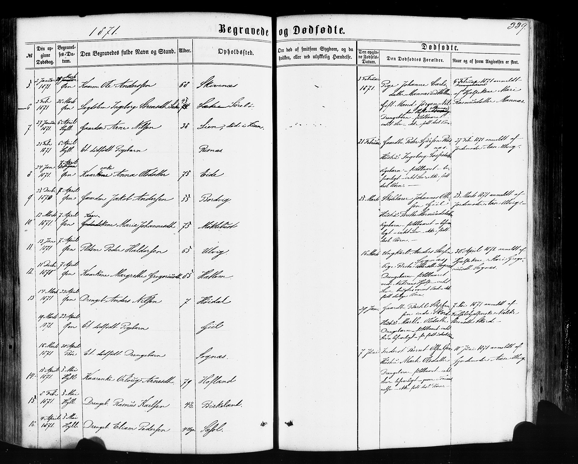 Hyllestad sokneprestembete, AV/SAB-A-80401: Parish register (official) no. A 1, 1861-1886, p. 339