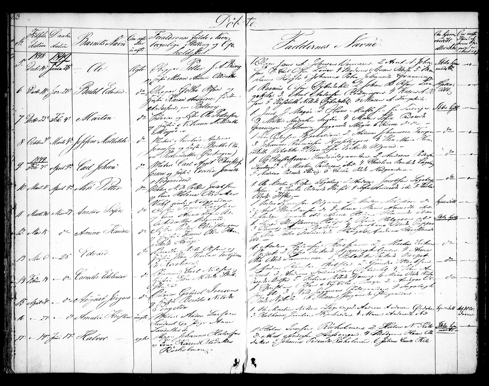 Hvaler prestekontor Kirkebøker, AV/SAO-A-2001/F/Fa/L0006: Parish register (official) no. I 6, 1846-1863, p. 13