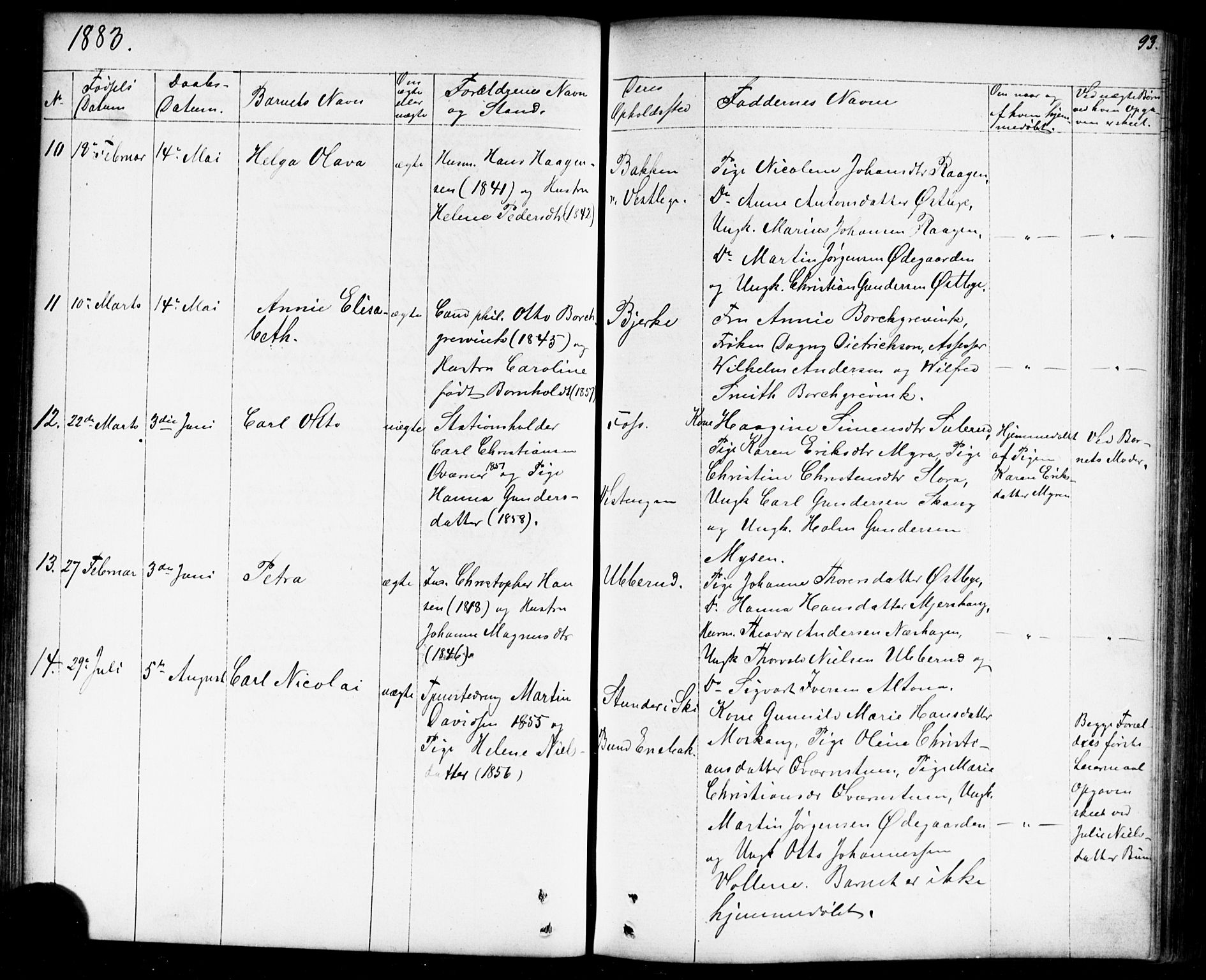 Enebakk prestekontor Kirkebøker, SAO/A-10171c/G/Gb/L0001: Parish register (copy) no. II 1, 1859-1890, p. 93