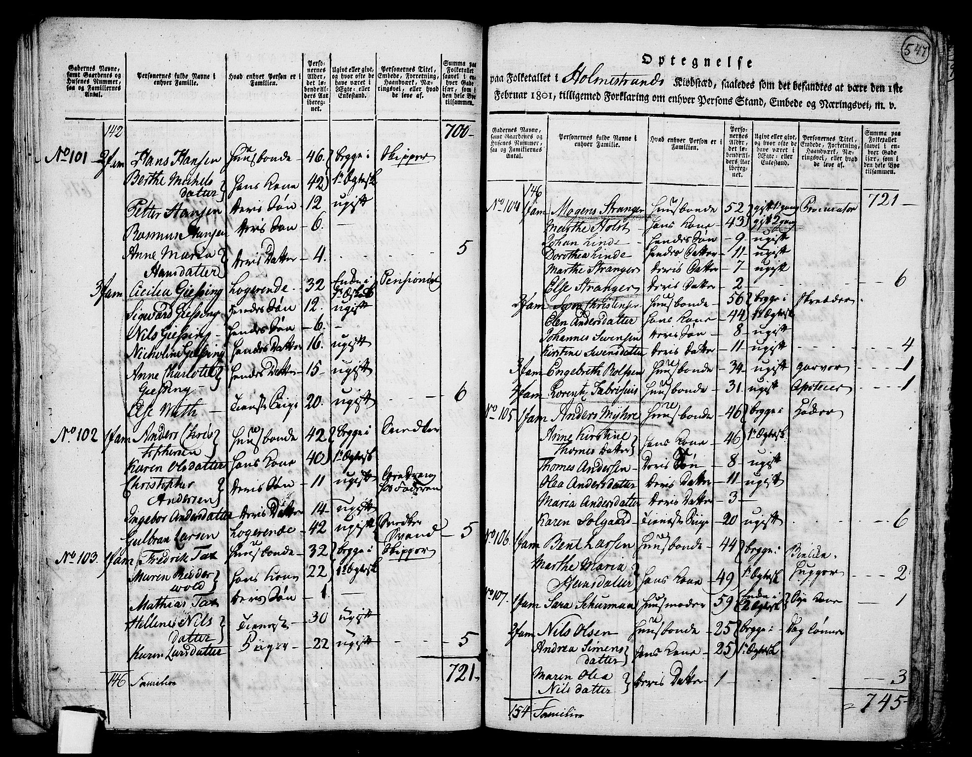 RA, 1801 census for 0715P Botne, 1801, p. 546b-547a
