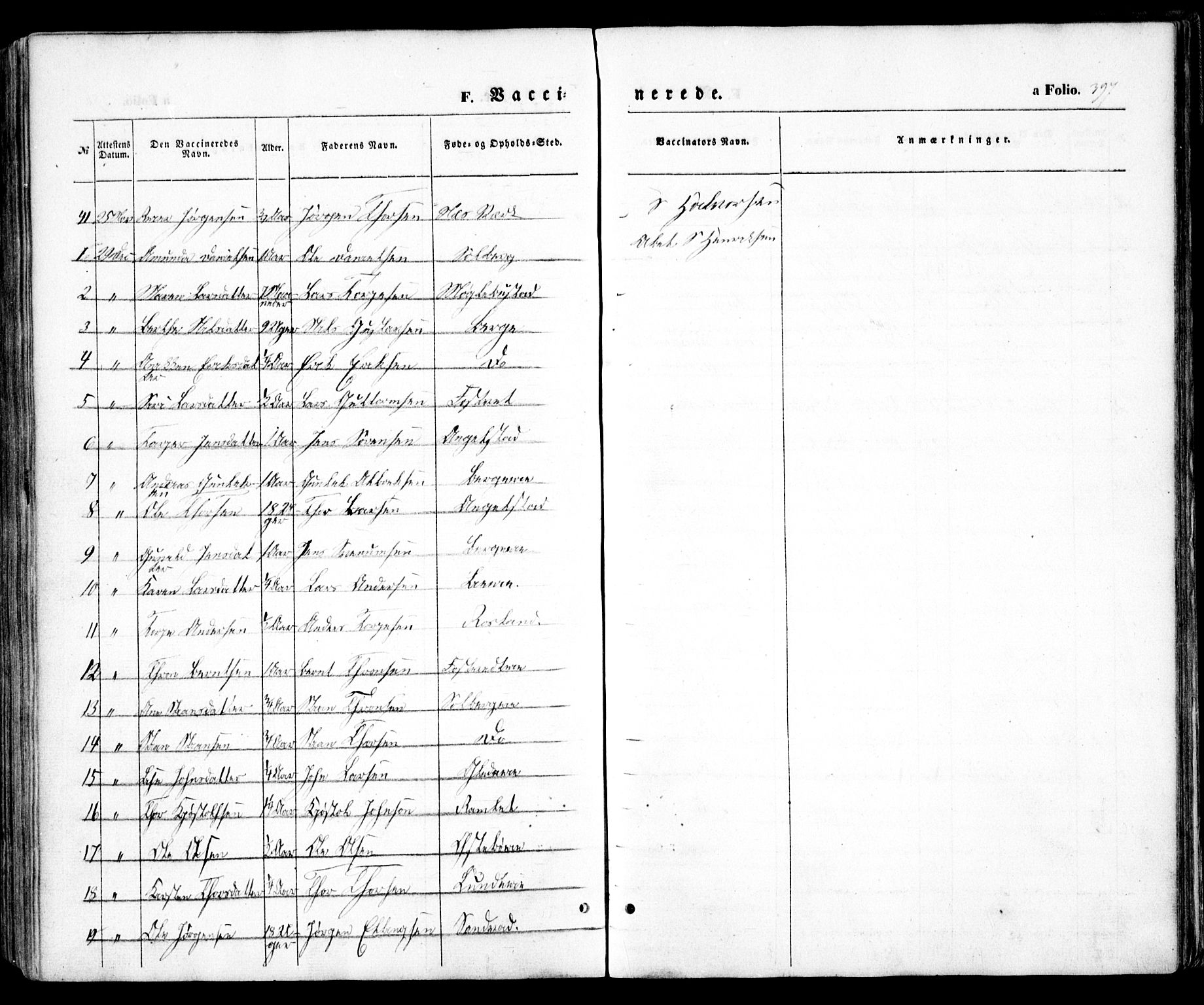 Holt sokneprestkontor, AV/SAK-1111-0021/F/Fa/L0008: Parish register (official) no. A 8, 1849-1860, p. 397