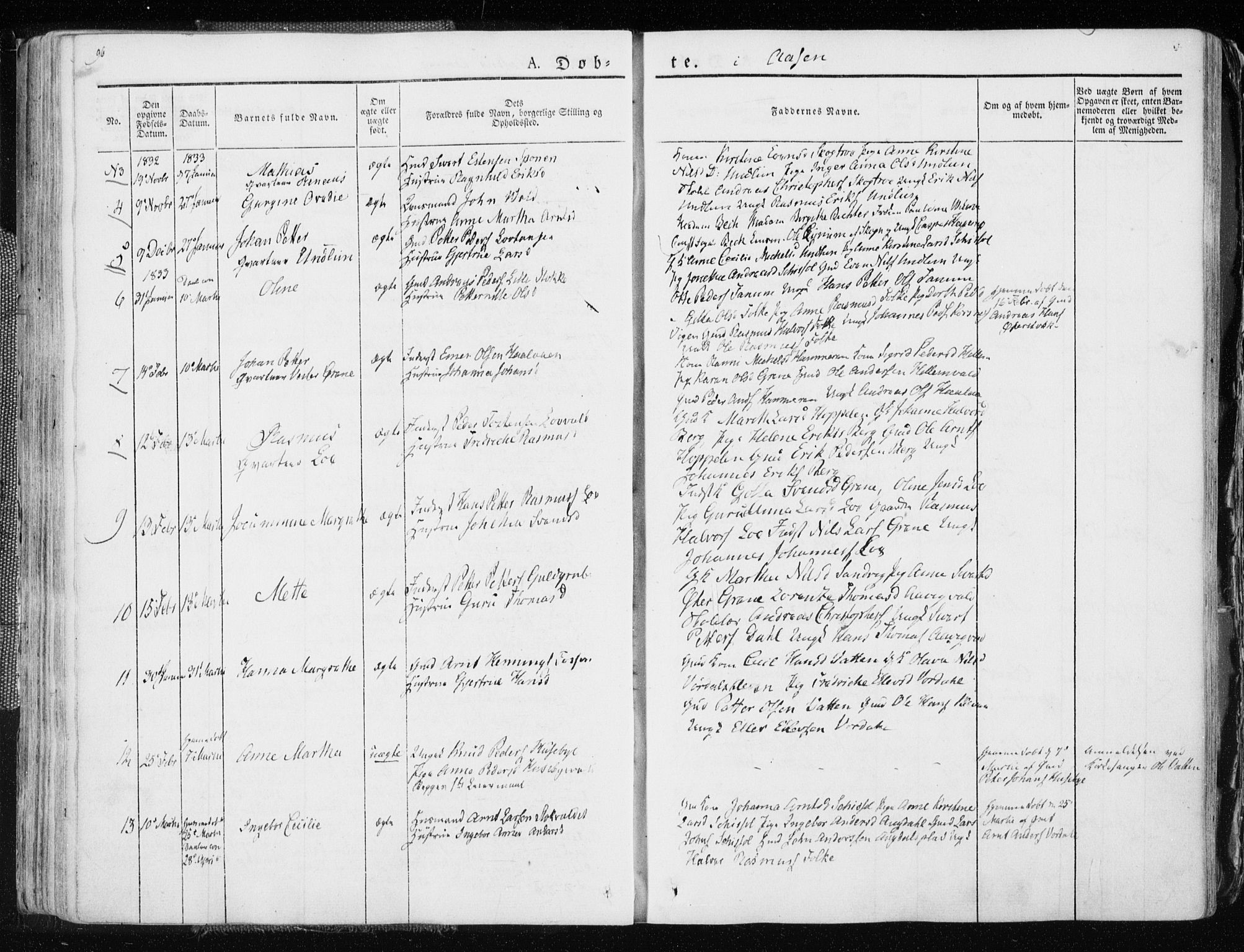 Ministerialprotokoller, klokkerbøker og fødselsregistre - Nord-Trøndelag, SAT/A-1458/713/L0114: Parish register (official) no. 713A05, 1827-1839, p. 96
