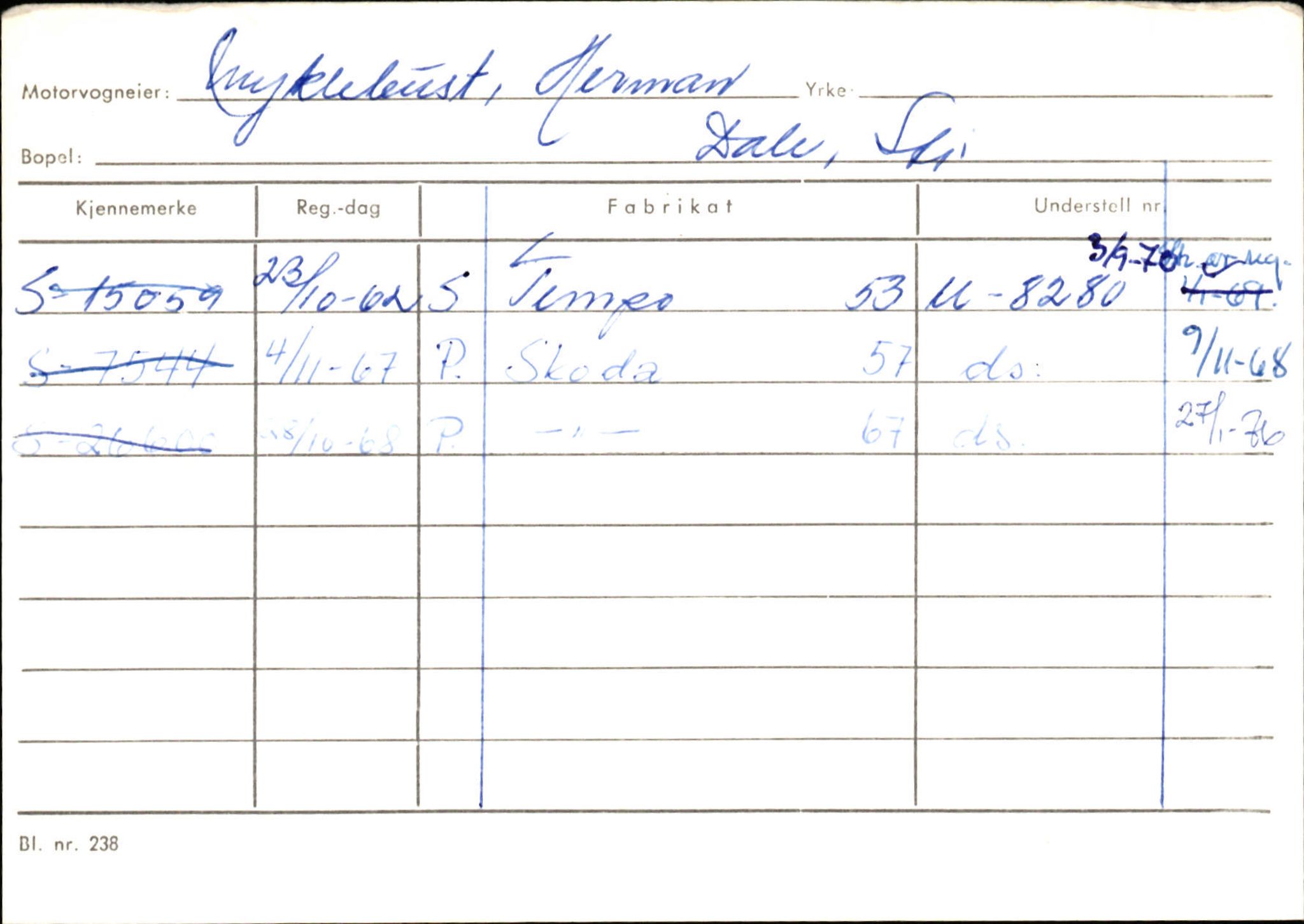 Statens vegvesen, Sogn og Fjordane vegkontor, AV/SAB-A-5301/4/F/L0125: Eigarregister Sogndal V-Å. Aurland A-Å. Fjaler A-N, 1945-1975, p. 2588