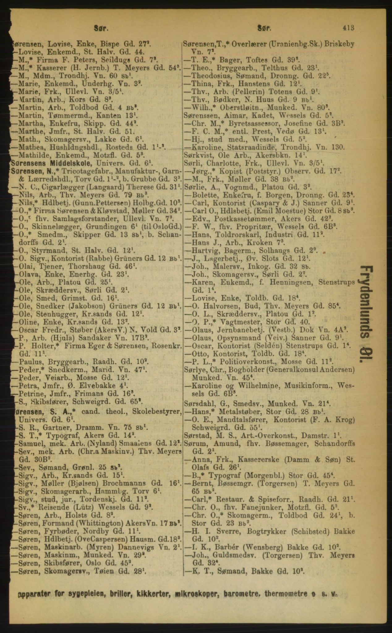 Kristiania/Oslo adressebok, PUBL/-, 1889, p. 413
