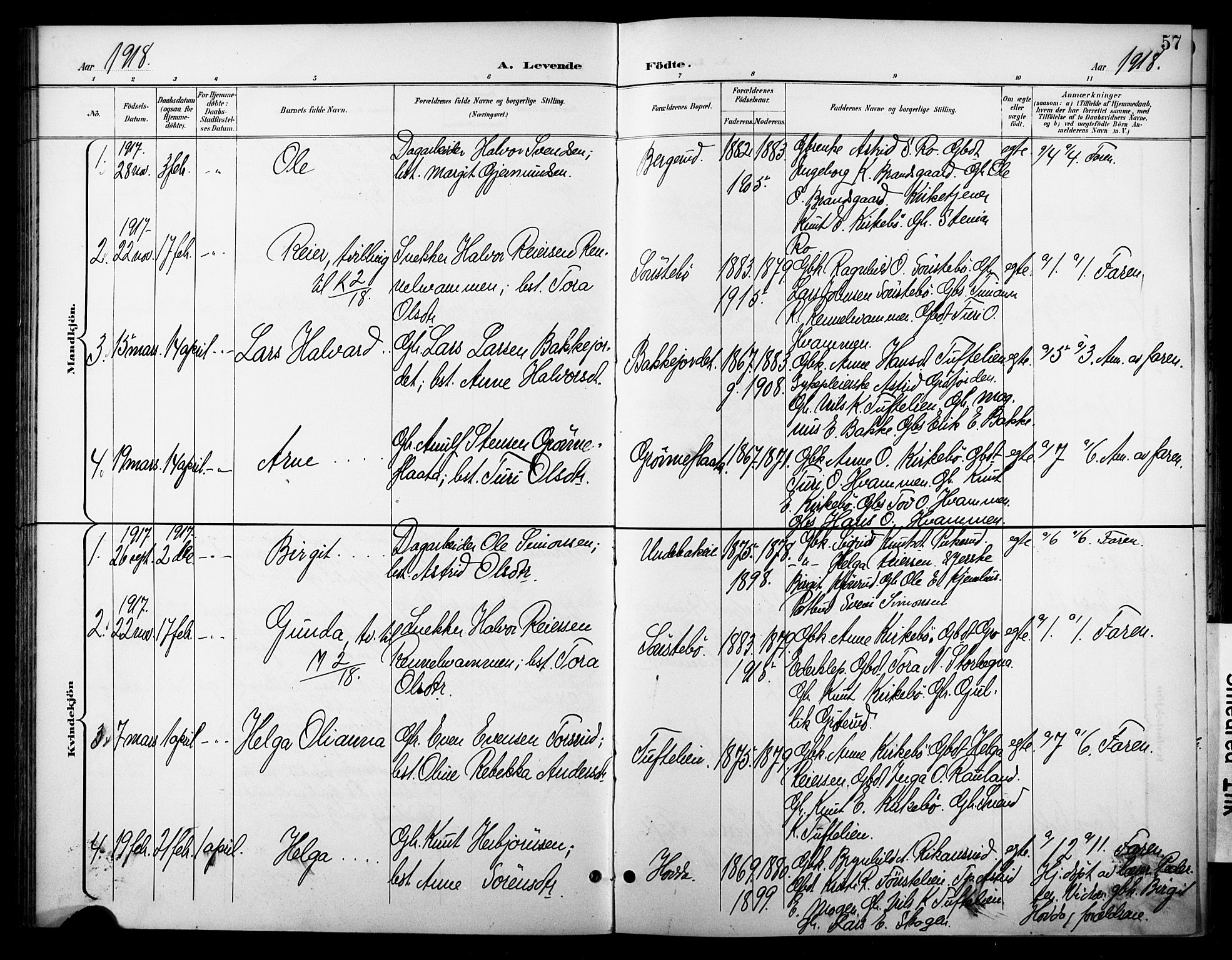 Nore kirkebøker, SAKO/A-238/F/Fc/L0005: Parish register (official) no. III 5, 1898-1922, p. 57