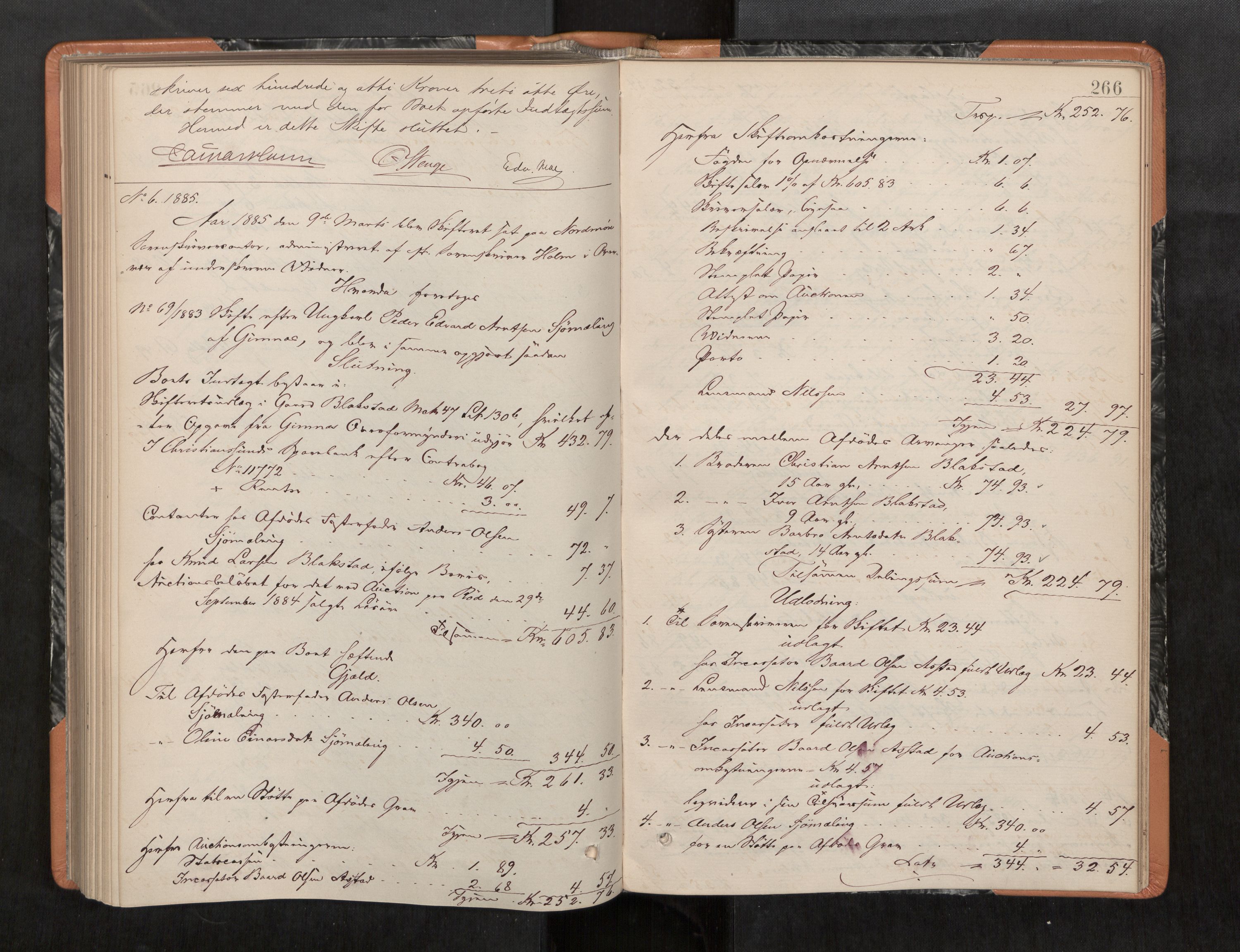 Nordmøre sorenskriveri, AV/SAT-A-4132/1/3/3A/L0039: Utlodningsprotokoll nr. 08, 1881-1885, p. 266