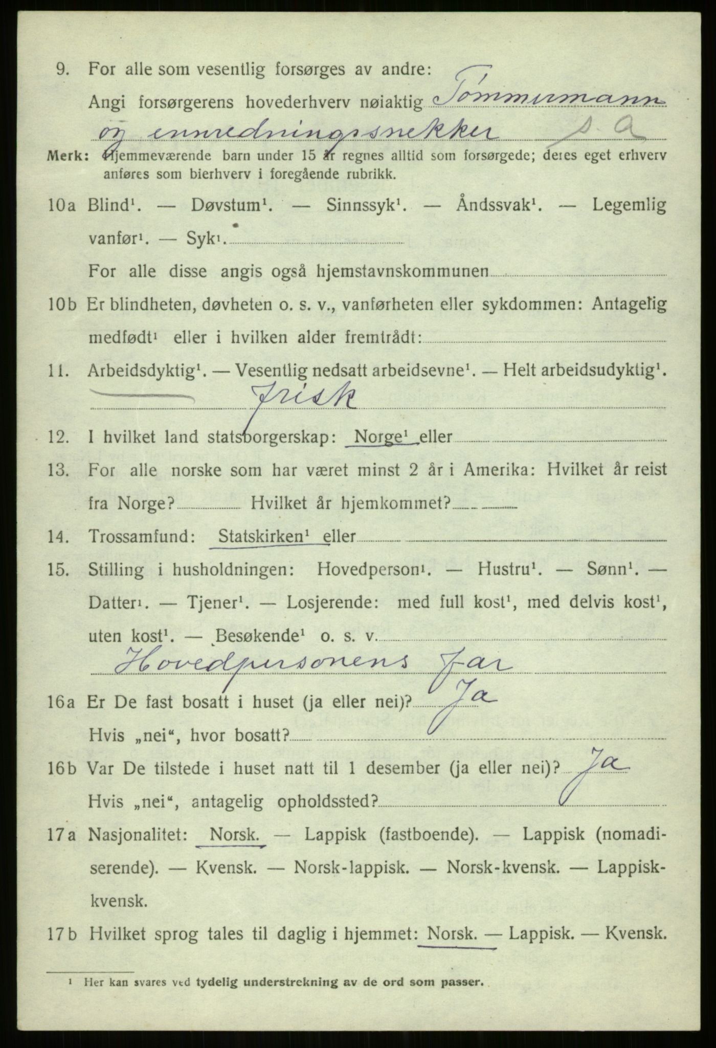 SATØ, 1920 census for Trondenes, 1920, p. 7630