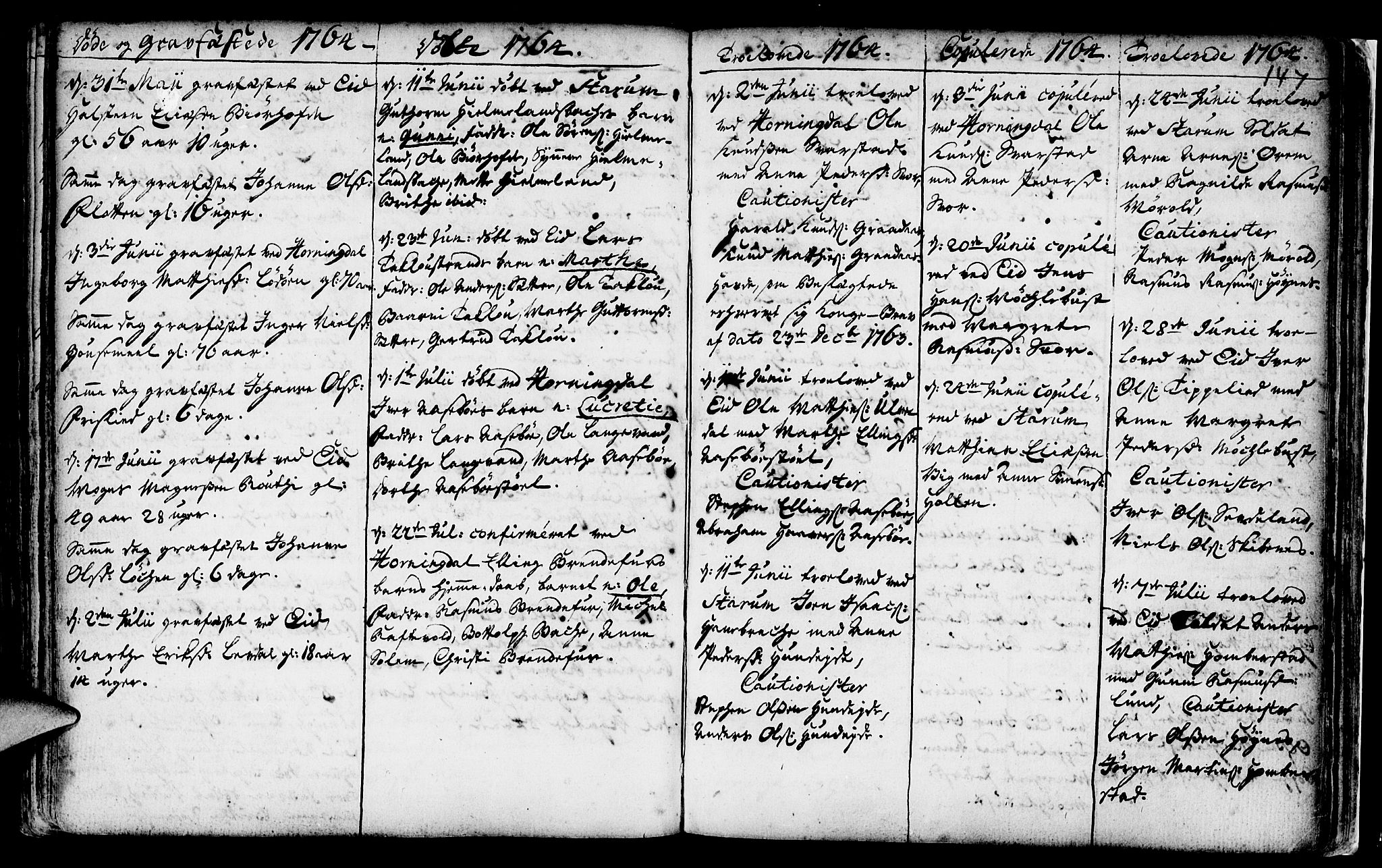 Eid sokneprestembete, AV/SAB-A-82301/H/Haa/Haaa/L0002: Parish register (official) no. A 2, 1741-1769, p. 147