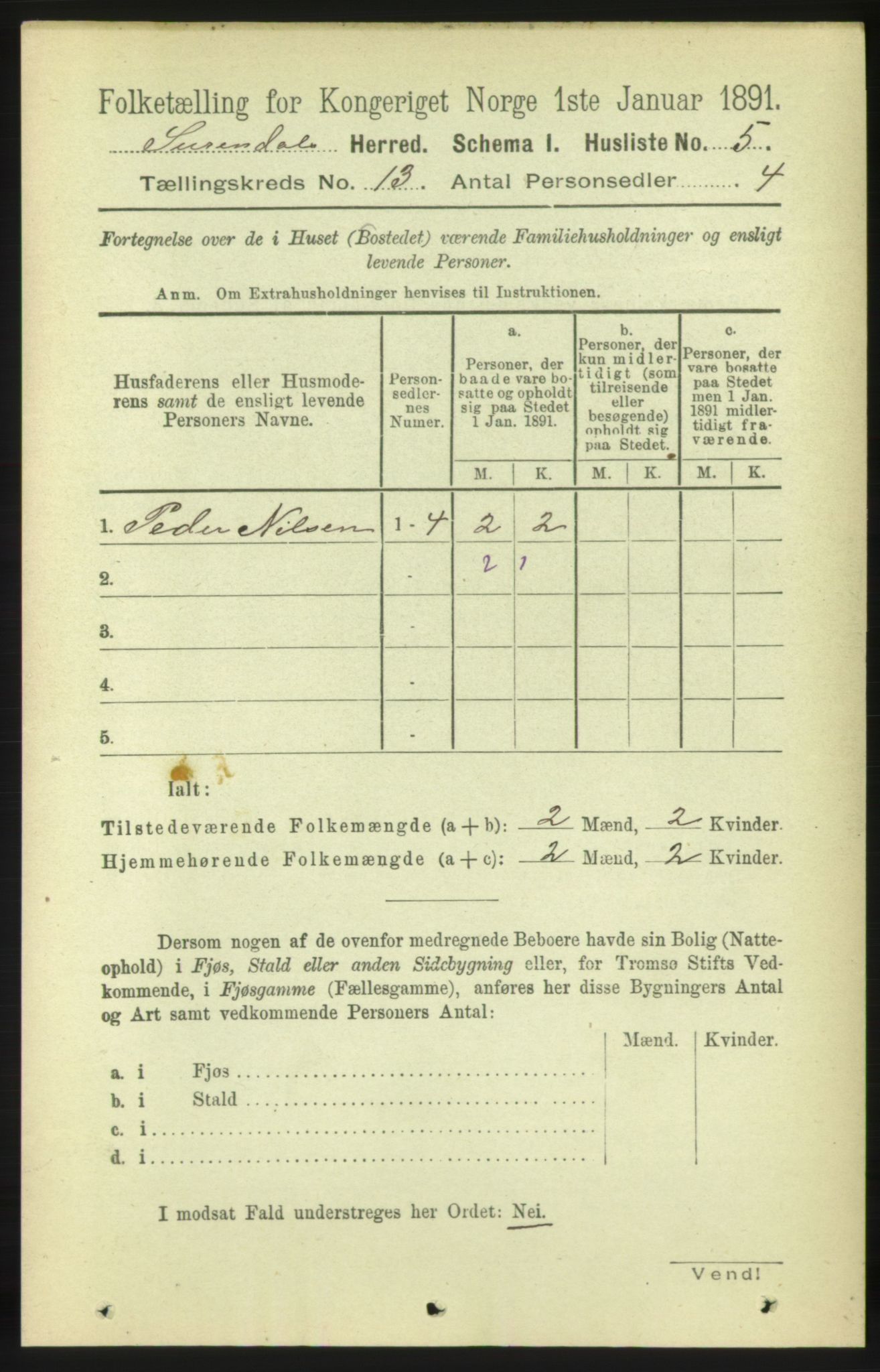 RA, 1891 census for 1566 Surnadal, 1891, p. 3112