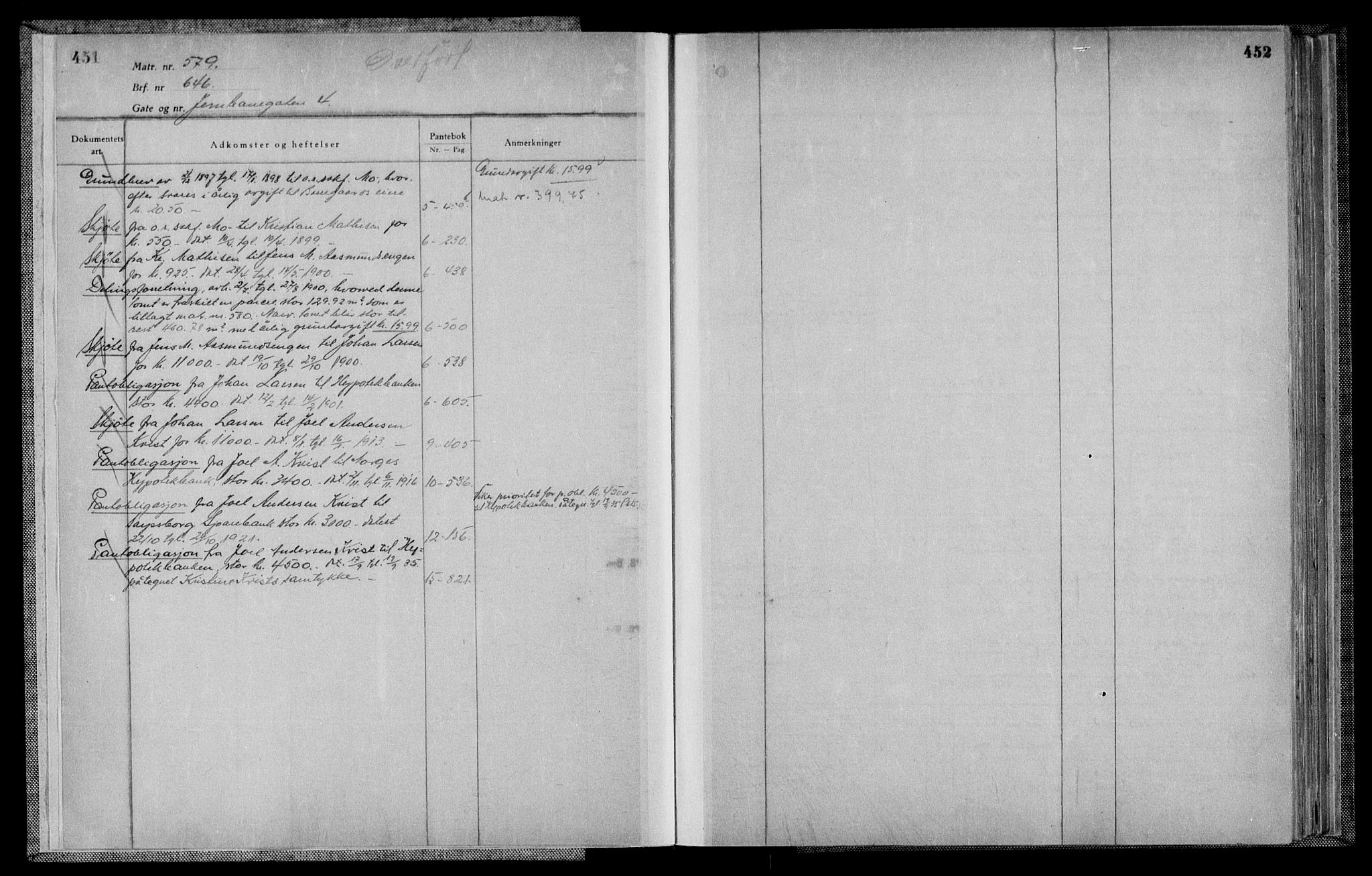 Sarpsborg byfogd, SAO/A-10864/G/Gb/Gbc/L0001.b: Mortgage register no. III 1b, 1897-1950, p. 451-452