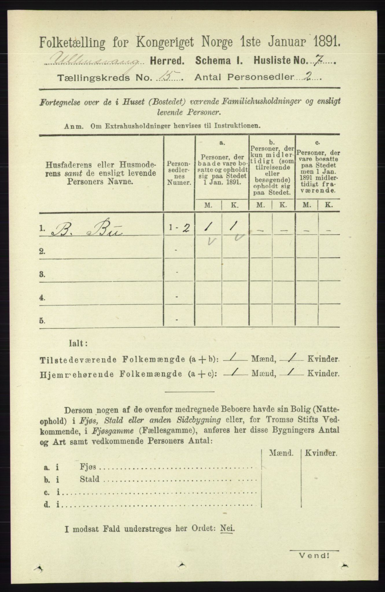 RA, 1891 census for 1230 Ullensvang, 1891, p. 5859