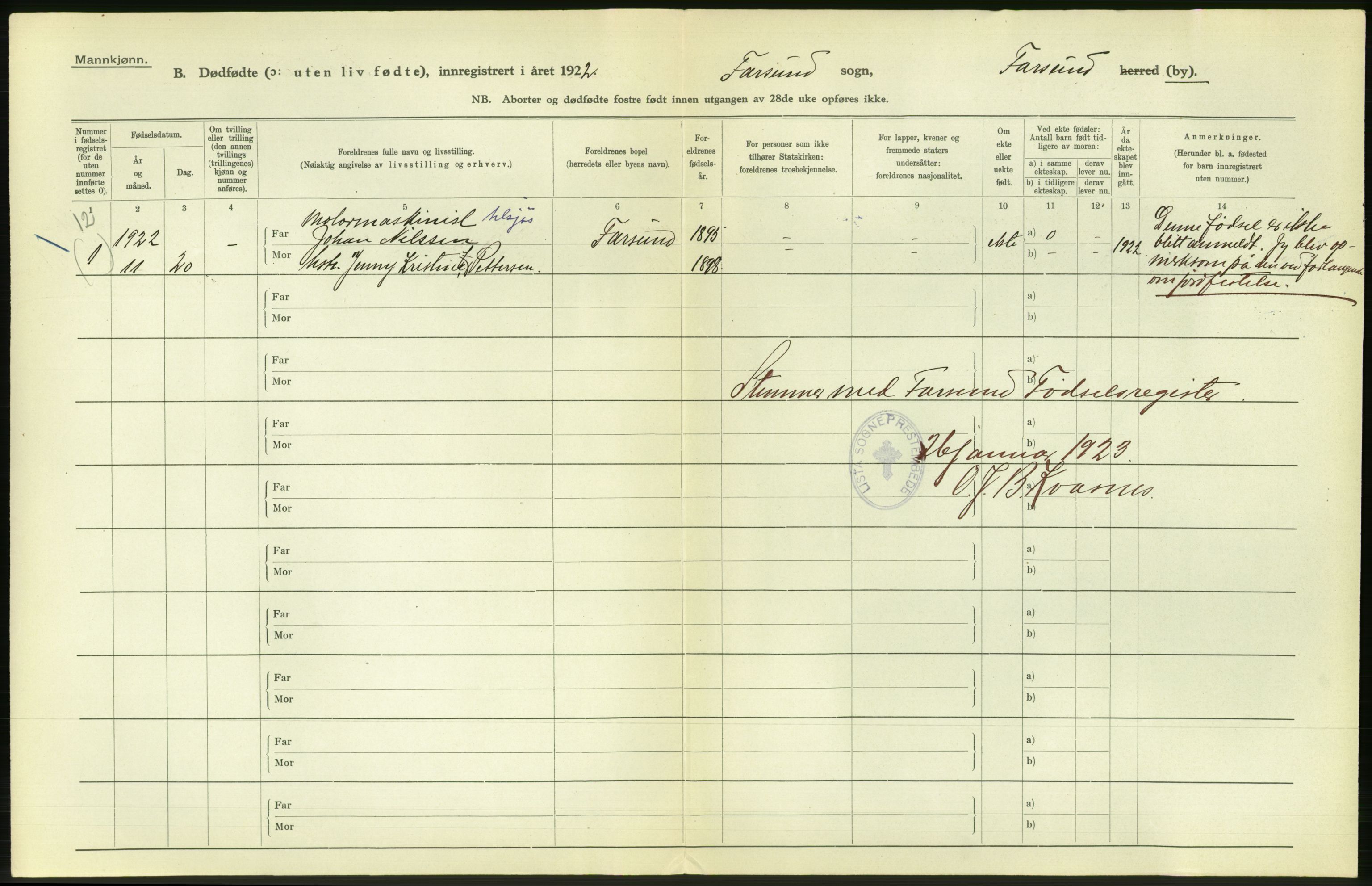 Statistisk sentralbyrå, Sosiodemografiske emner, Befolkning, AV/RA-S-2228/D/Df/Dfc/Dfcb/L0022: Vest-Agder fylke: Levendefødte menn og kvinner, gifte, døde, dødfødte. Bygder og byer., 1922, p. 644