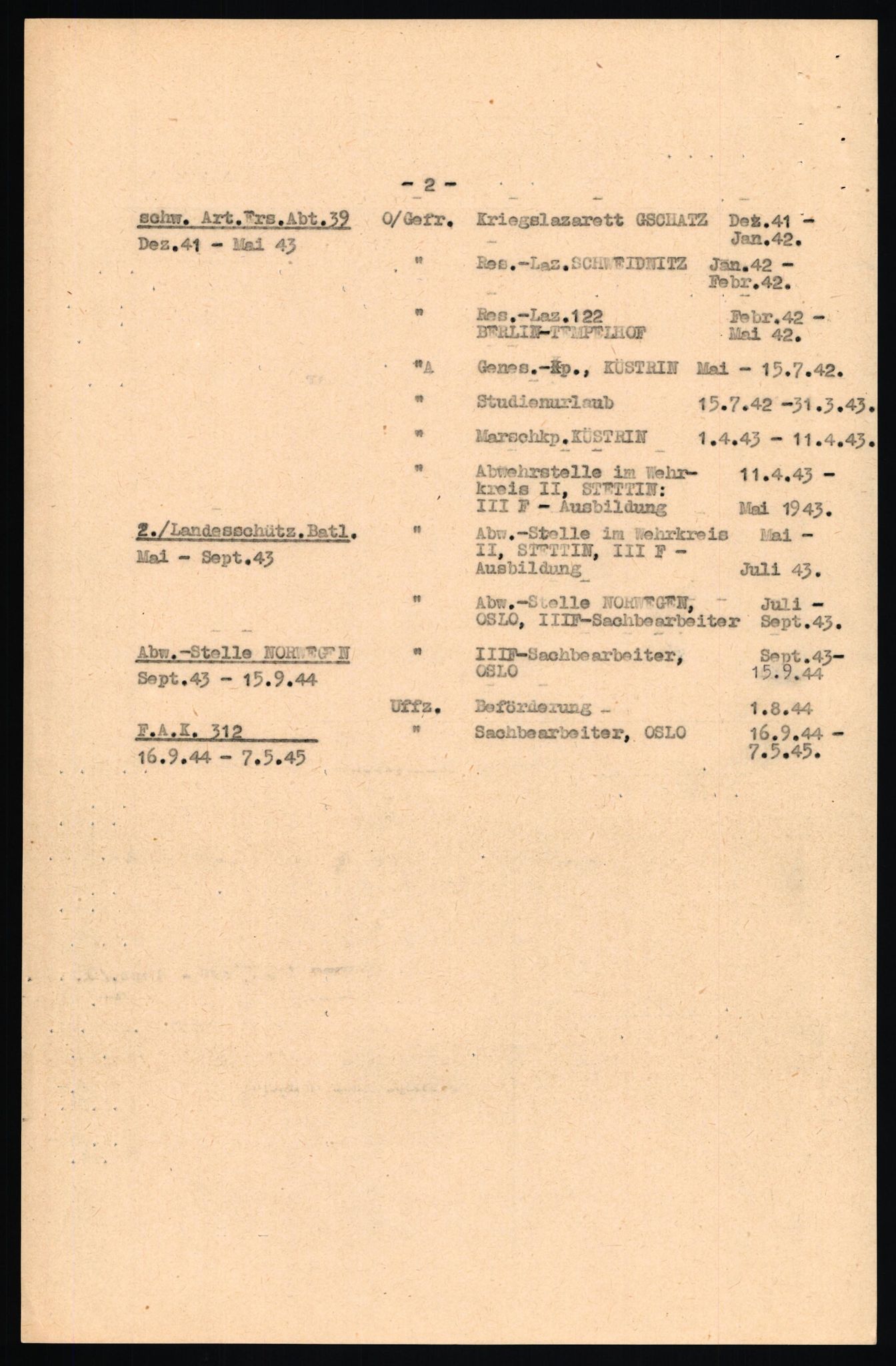 Forsvaret, Forsvarets overkommando II, AV/RA-RAFA-3915/D/Db/L0029: CI Questionaires. Tyske okkupasjonsstyrker i Norge. Tyskere., 1945-1946, p. 28