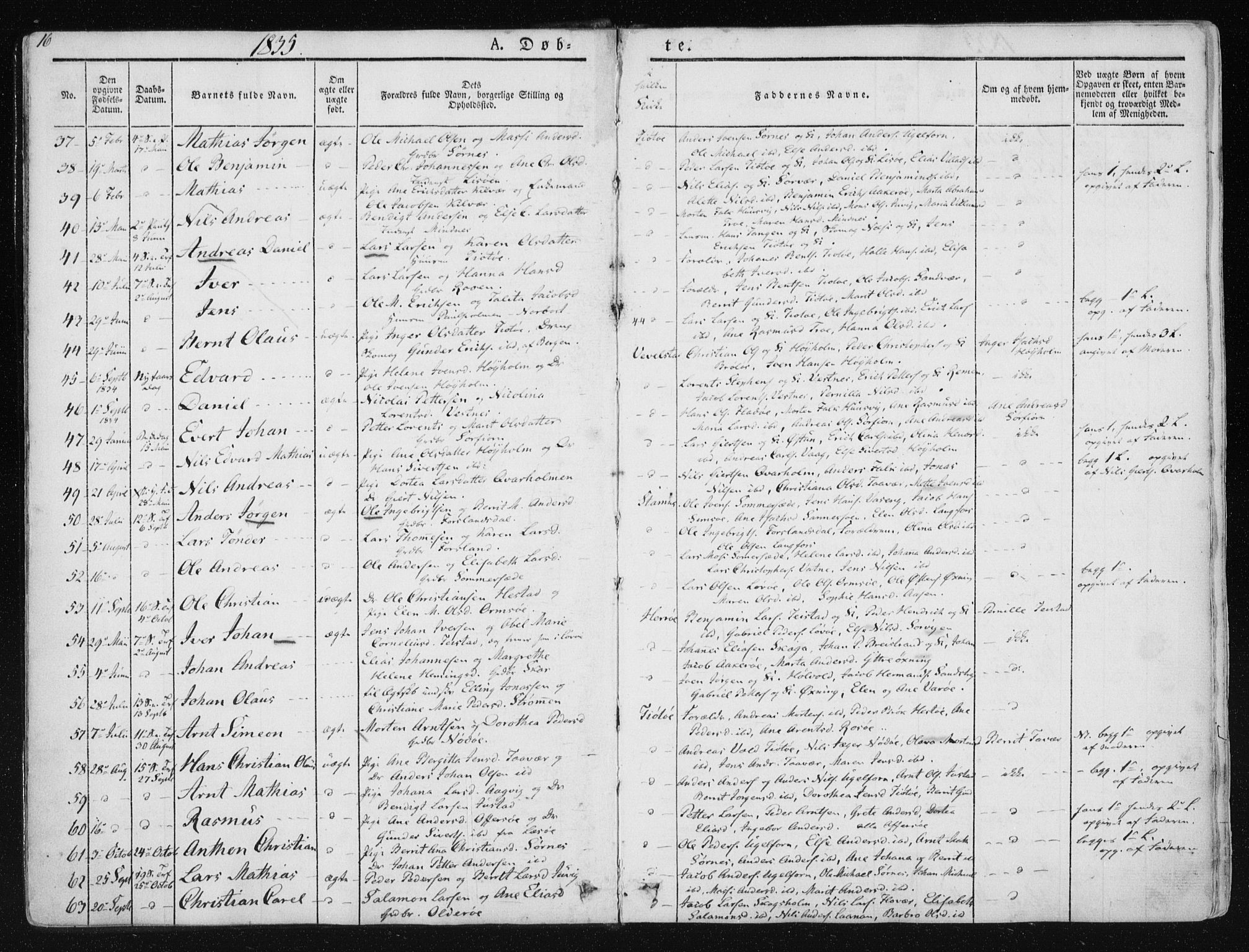 Ministerialprotokoller, klokkerbøker og fødselsregistre - Nordland, AV/SAT-A-1459/830/L0446: Parish register (official) no. 830A10, 1831-1865, p. 16