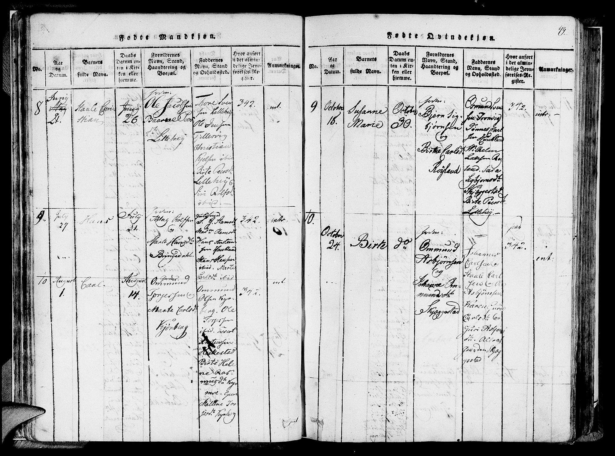 Lund sokneprestkontor, AV/SAST-A-101809/S06/L0005: Parish register (official) no. A 5, 1815-1833, p. 49