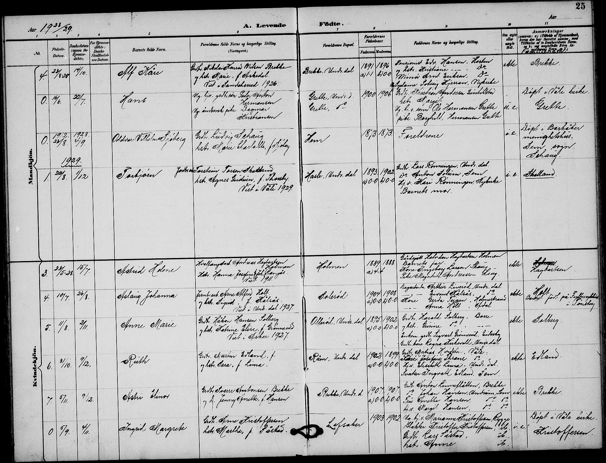 Våle kirkebøker, AV/SAKO-A-334/G/Gb/L0002: Parish register (copy) no. II 2, 1892-1936, p. 25