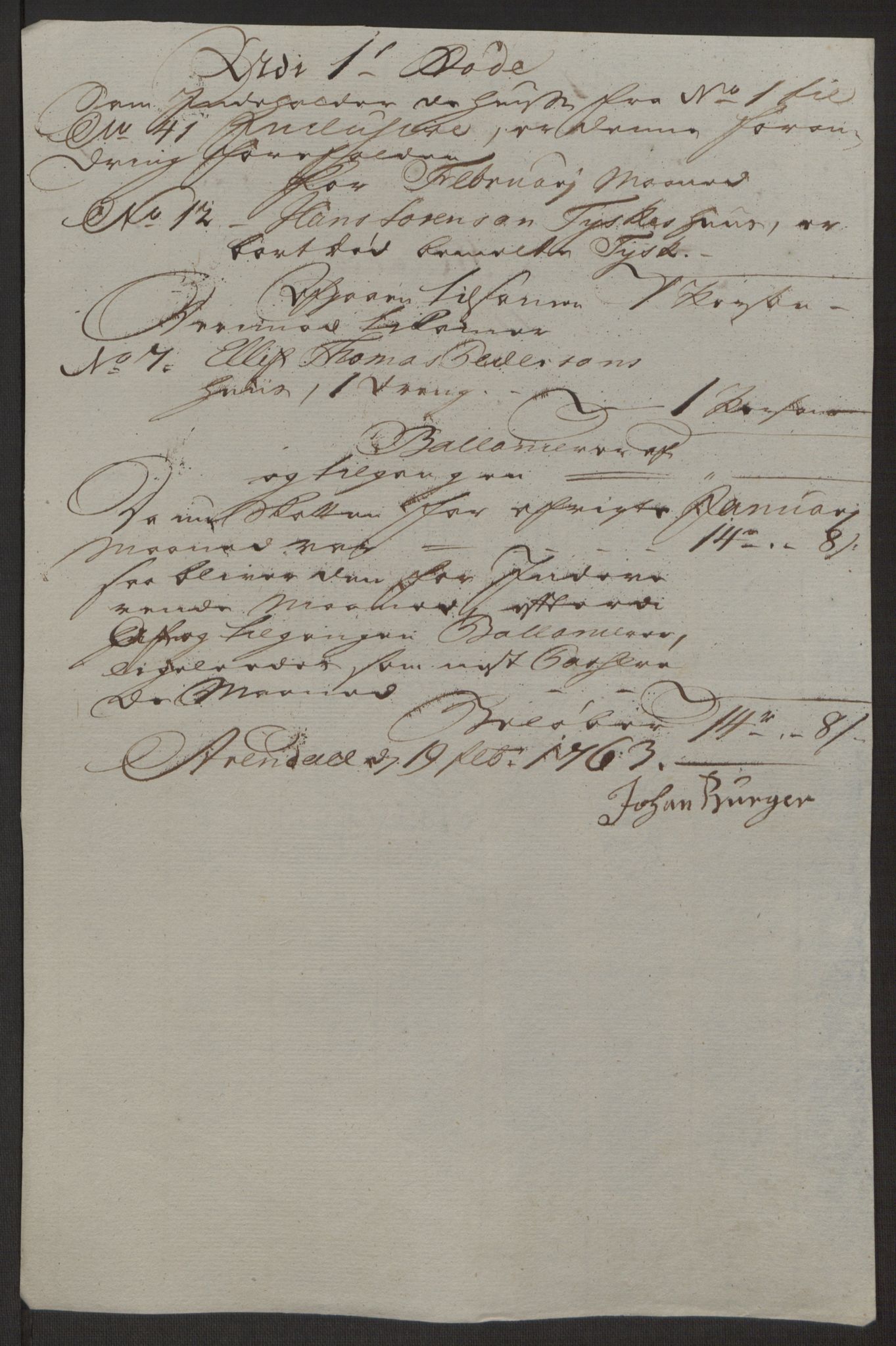 Rentekammeret inntil 1814, Reviderte regnskaper, Byregnskaper, AV/RA-EA-4066/R/Rl/L0230/0001: [L4] Kontribusjonsregnskap / Ekstraskatt, 1762-1764, p. 317