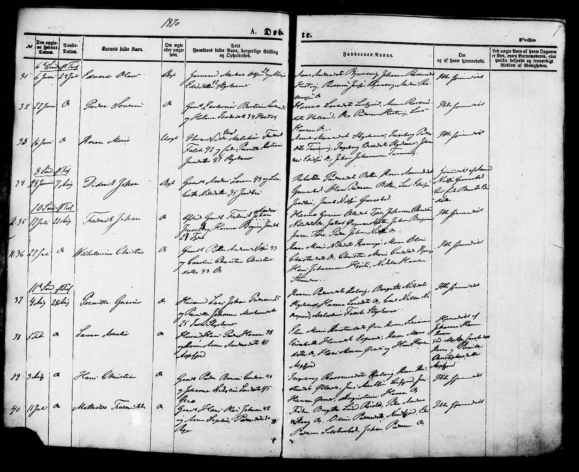 Ministerialprotokoller, klokkerbøker og fødselsregistre - Nordland, SAT/A-1459/853/L0771: Parish register (official) no. 853A10, 1870-1881, p. 7