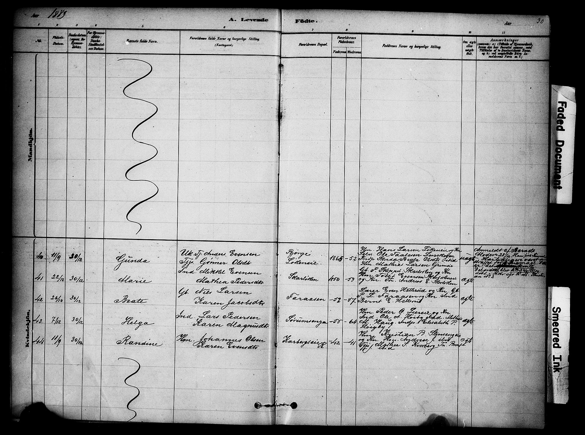 Ringsaker prestekontor, SAH/PREST-014/K/Ka/L0014: Parish register (official) no. 14, 1879-1890, p. 30
