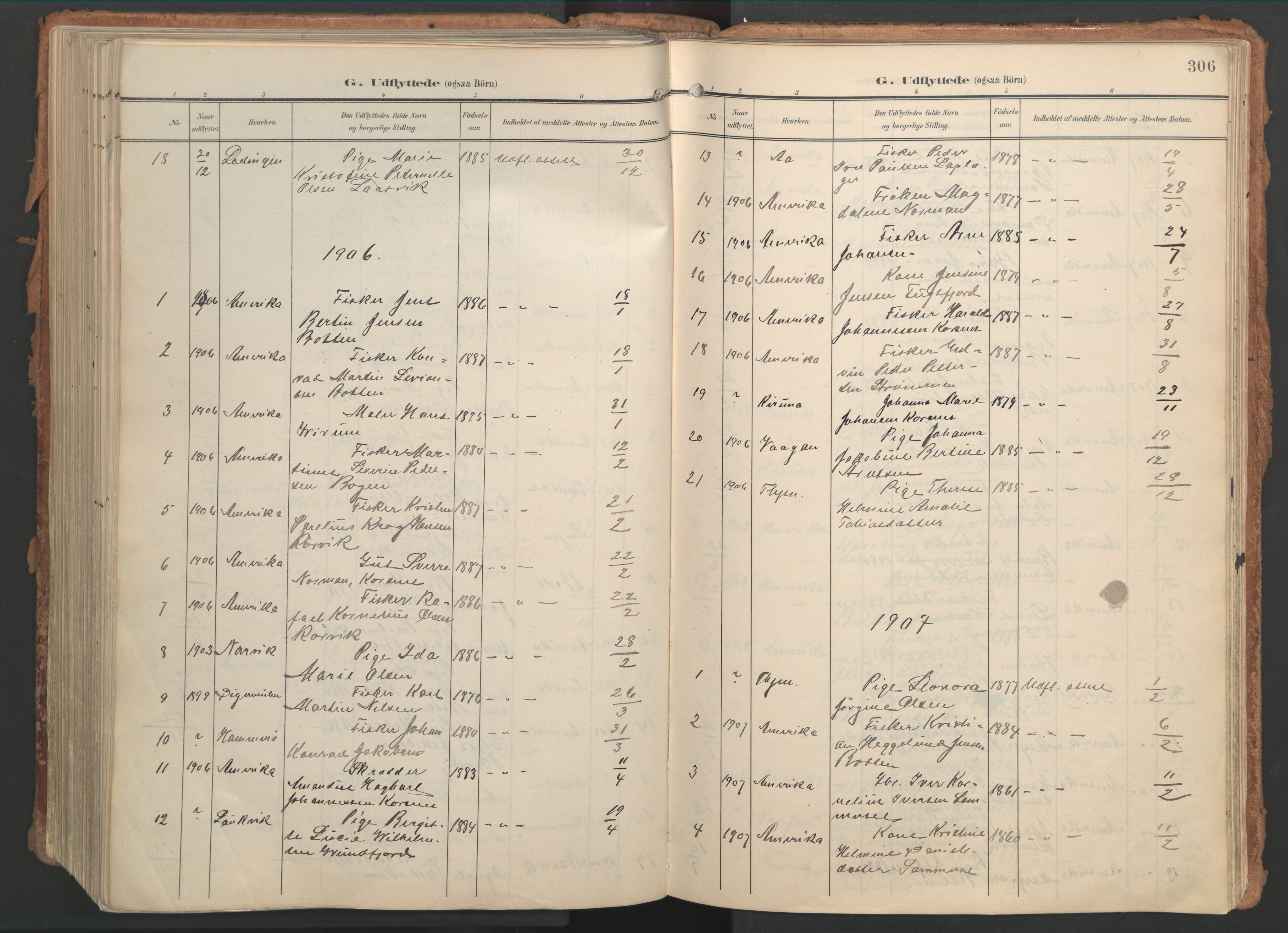 Ministerialprotokoller, klokkerbøker og fødselsregistre - Nordland, AV/SAT-A-1459/861/L0871: Parish register (official) no. 861A06, 1903-1916, p. 306