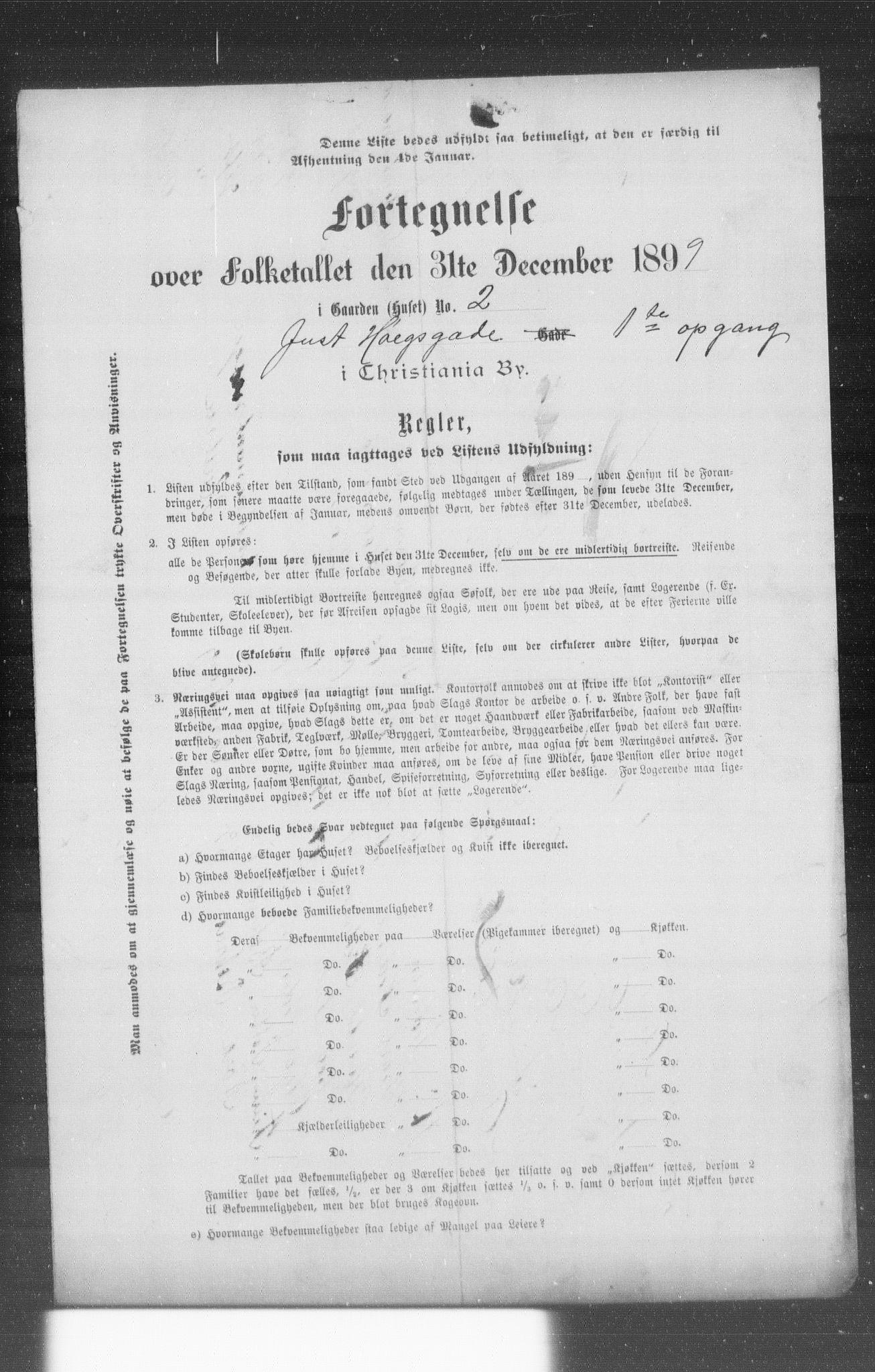 OBA, Municipal Census 1899 for Kristiania, 1899, p. 6215