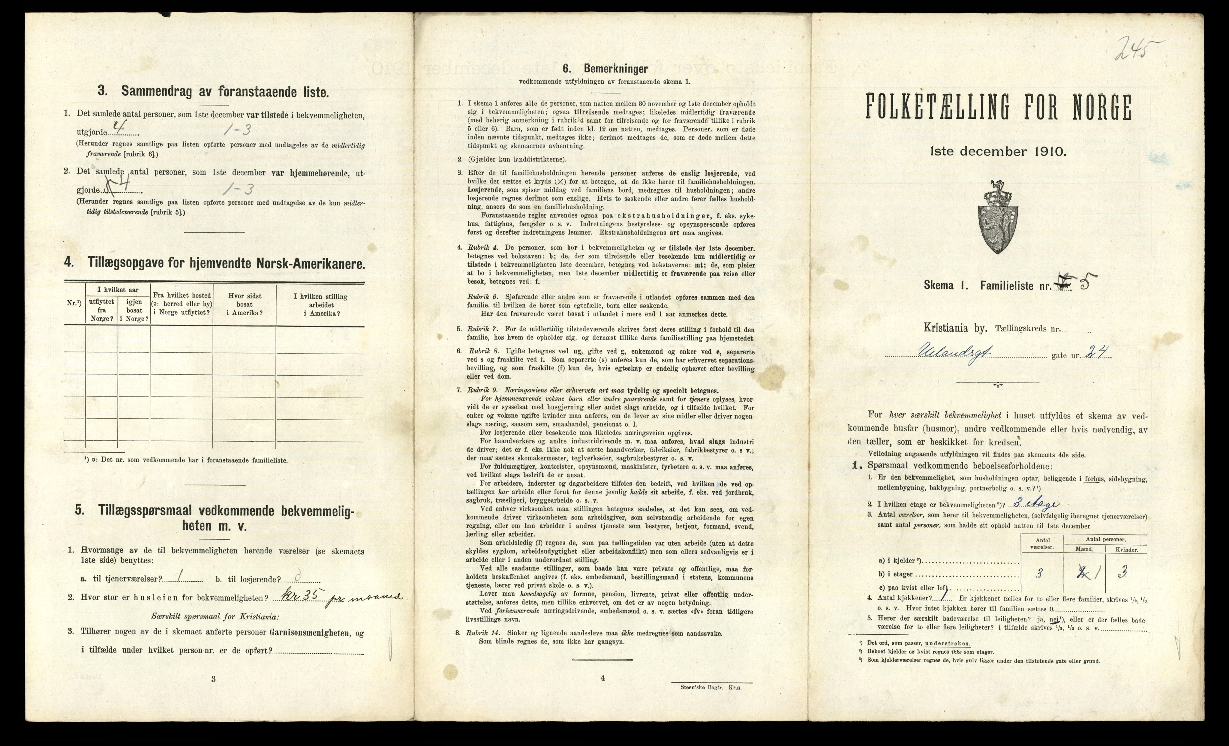 RA, 1910 census for Kristiania, 1910, p. 114125