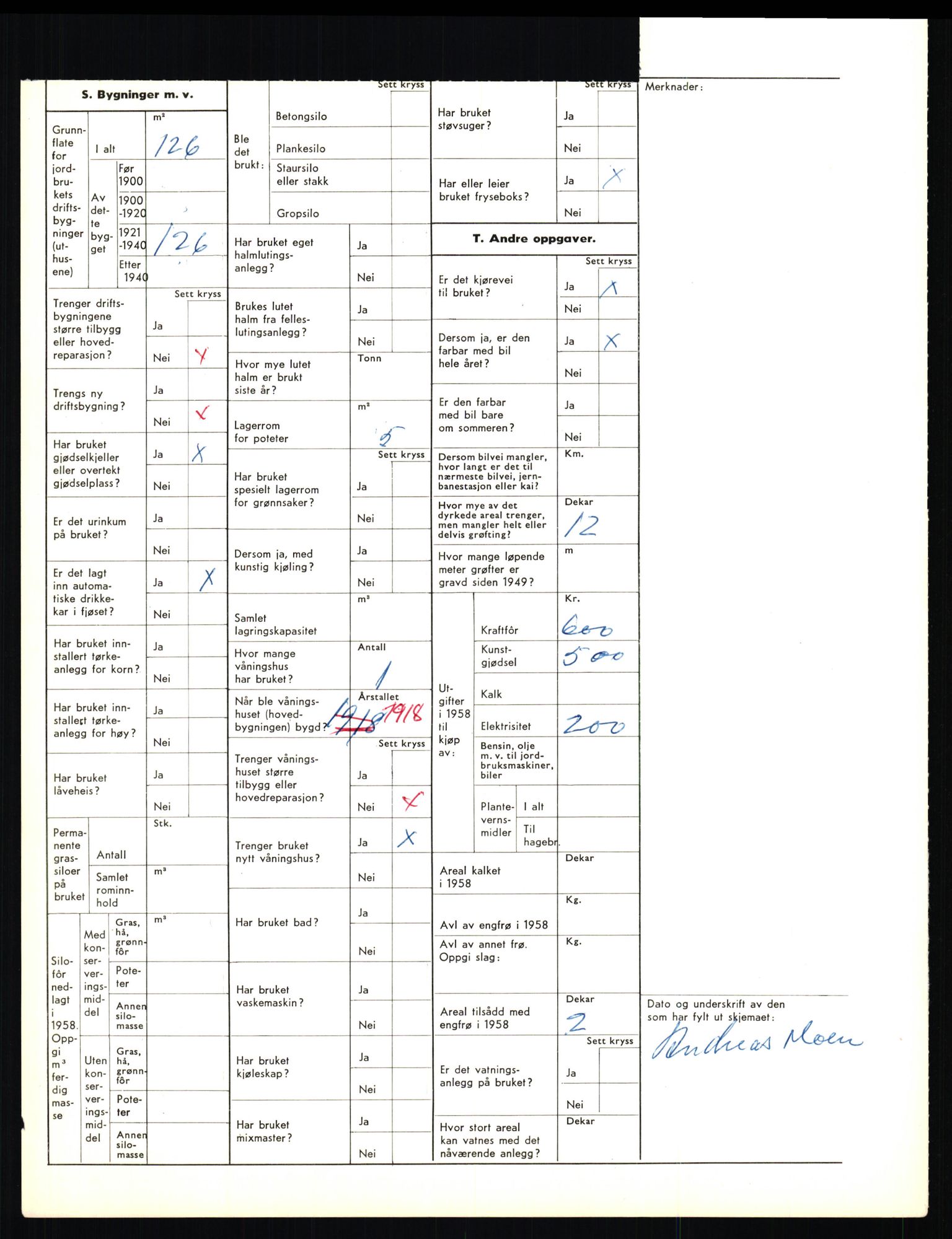 Statistisk sentralbyrå, Næringsøkonomiske emner, Jordbruk, skogbruk, jakt, fiske og fangst, AV/RA-S-2234/G/Gd/L0656: Troms: 1924 Målselv (kl. 0-3) og 1925 Sørreisa, 1959, p. 1927