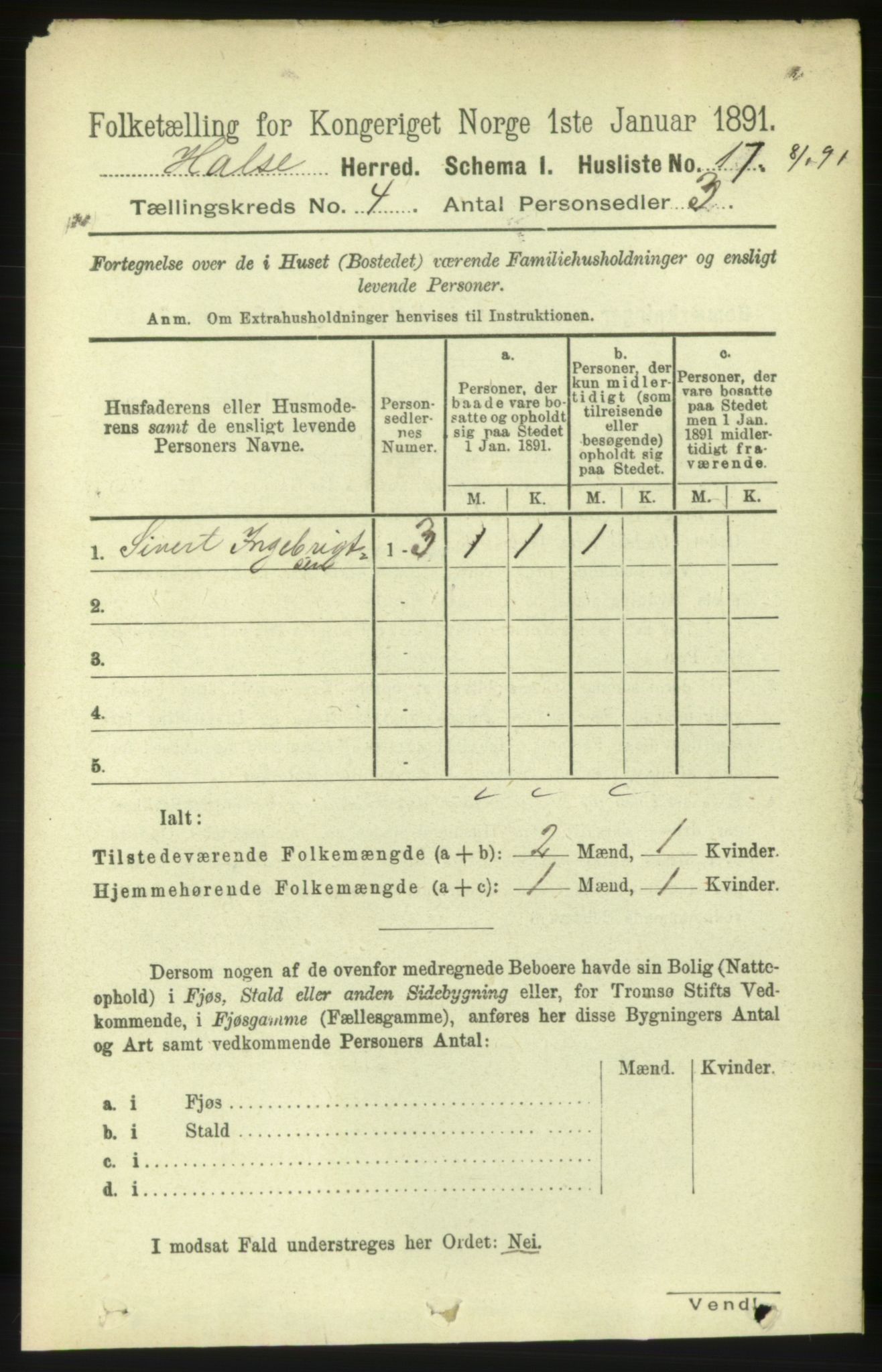 RA, 1891 census for 1571 Halsa, 1891, p. 955