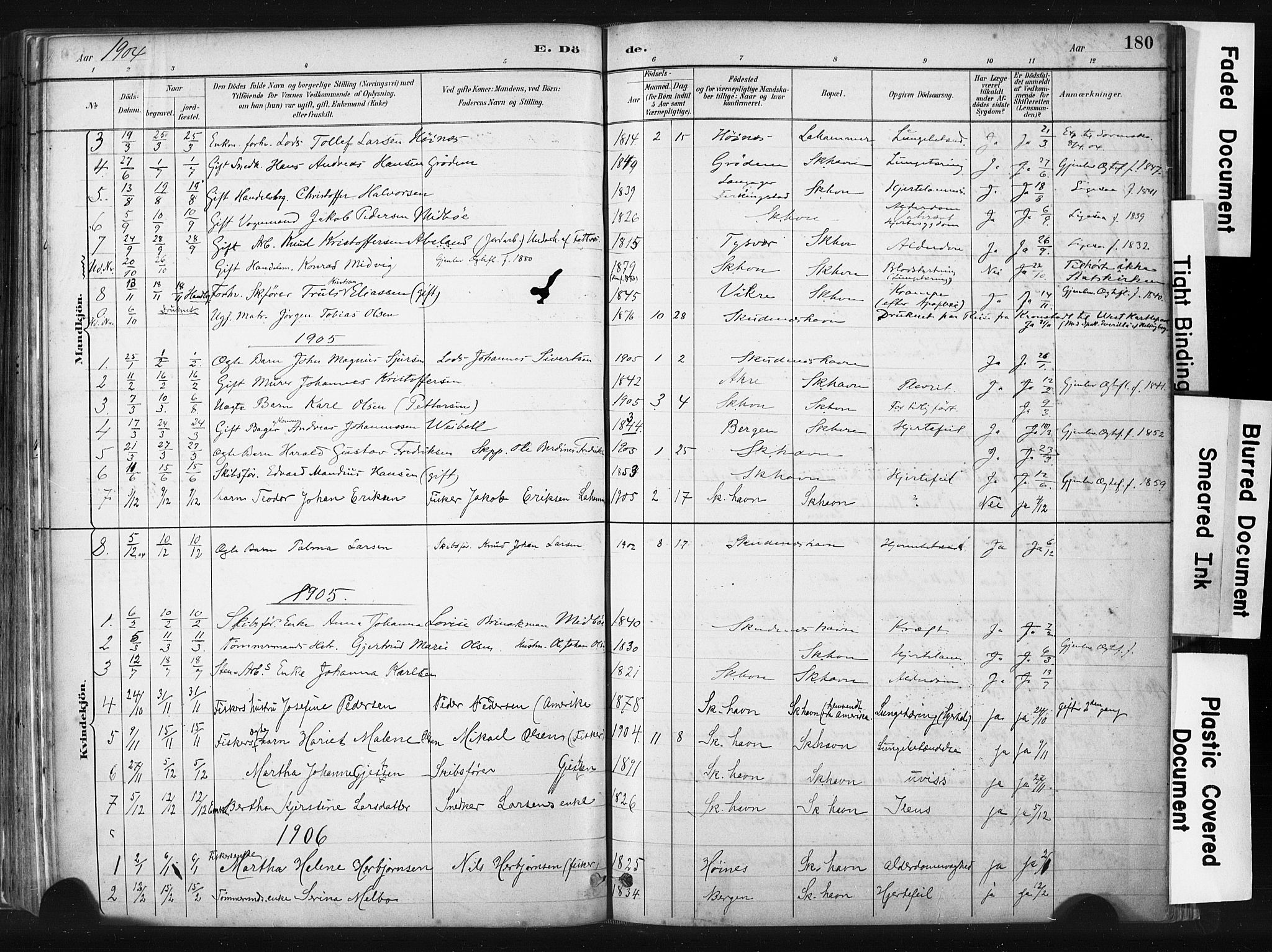 Skudenes sokneprestkontor, AV/SAST-A -101849/H/Ha/Haa/L0008: Parish register (official) no. A 5, 1882-1912, p. 180