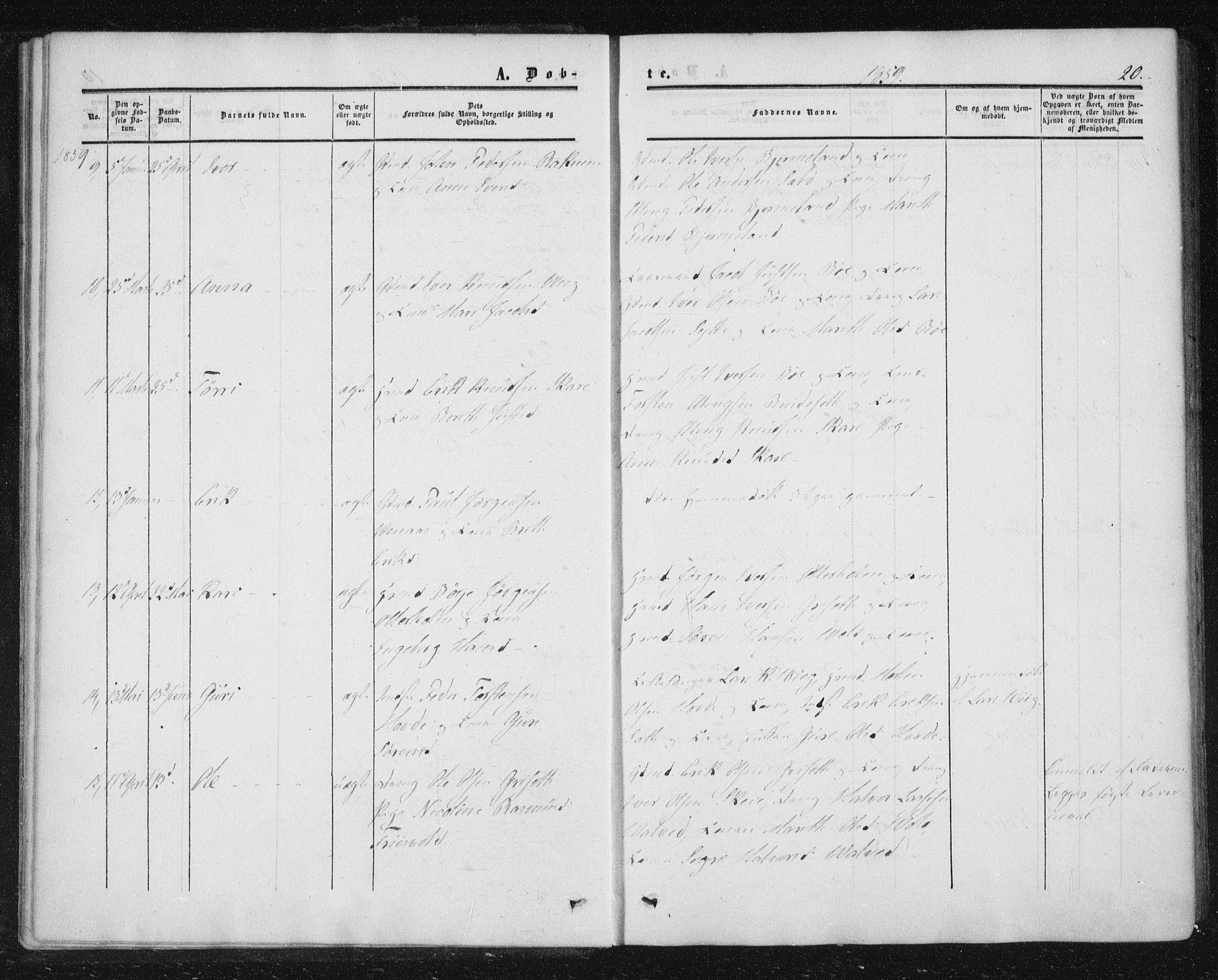 Ministerialprotokoller, klokkerbøker og fødselsregistre - Møre og Romsdal, AV/SAT-A-1454/543/L0562: Parish register (official) no. 543A02, 1854-1884, p. 20