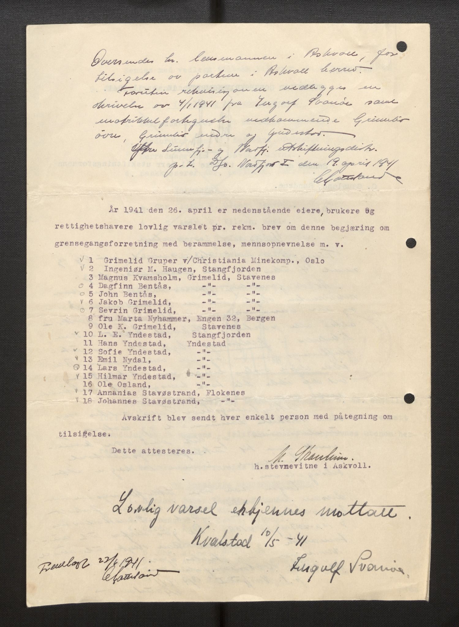 Sogn og Fjordane jordskiftedøme - III Sunnfjord jordskiftedistrikt, AV/SAB-A-6201/B/Bb/L0002: Askvoll gnr. 7-11, 1939-1952, p. 132