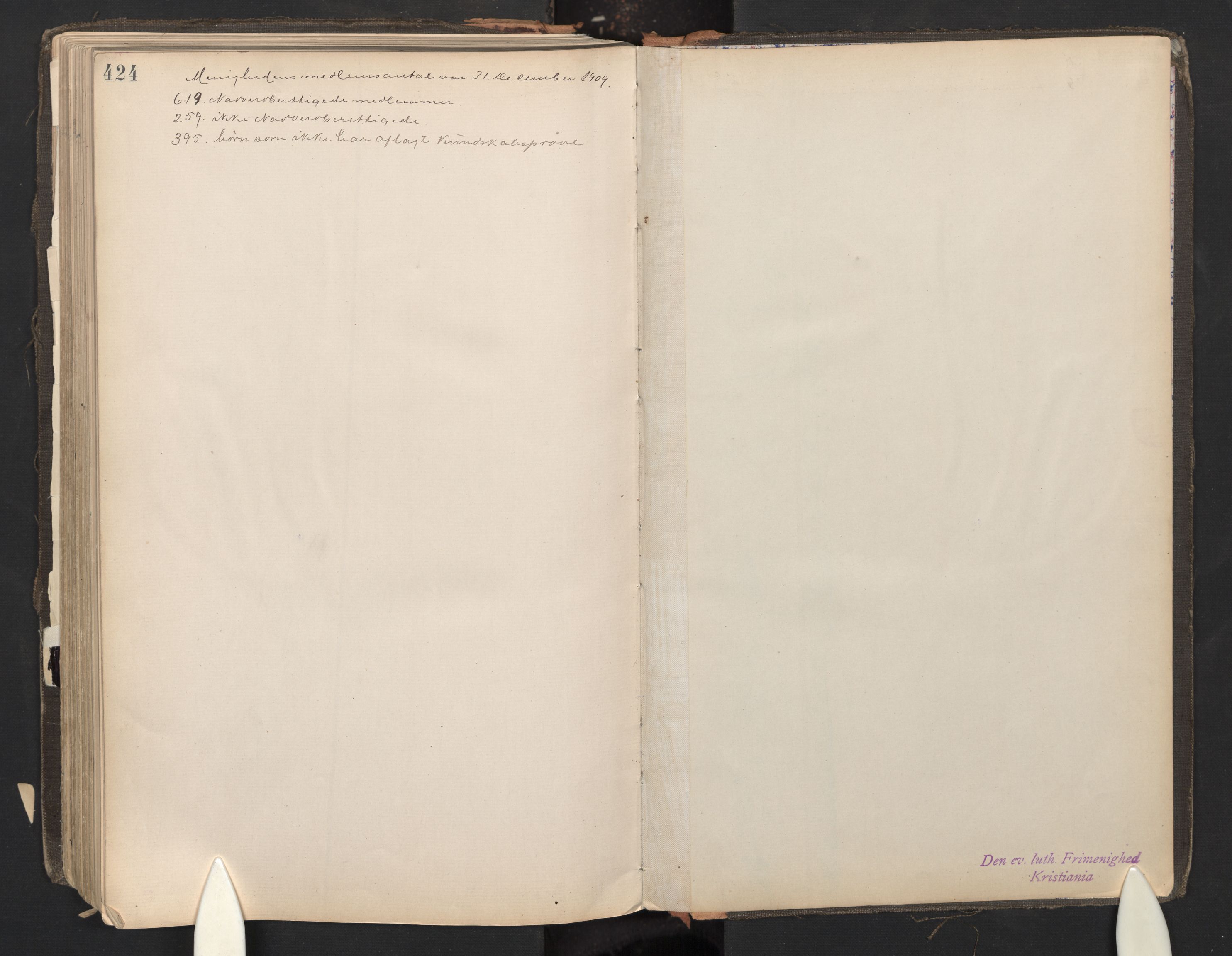 Den evangelisk-lutherske frikirke østre menighet, Oslo, AV/SAO-PAO-0245/F/L0008: Dissenter register no. 8, 1886-1942, p. 424