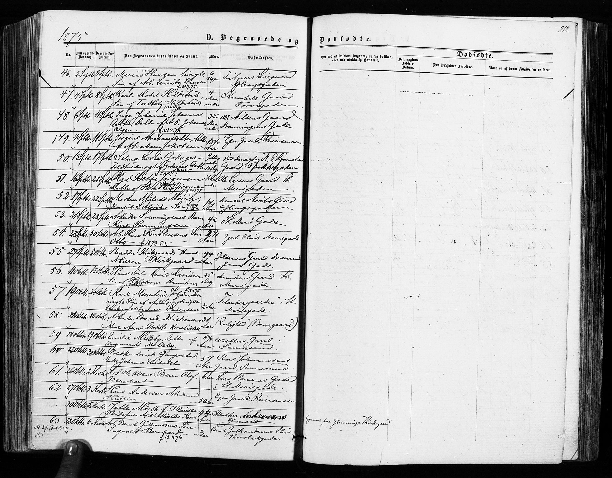 Sarpsborg prestekontor Kirkebøker, SAO/A-2006/F/Fa/L0002: Parish register (official) no. 2, 1869-1877, p. 218