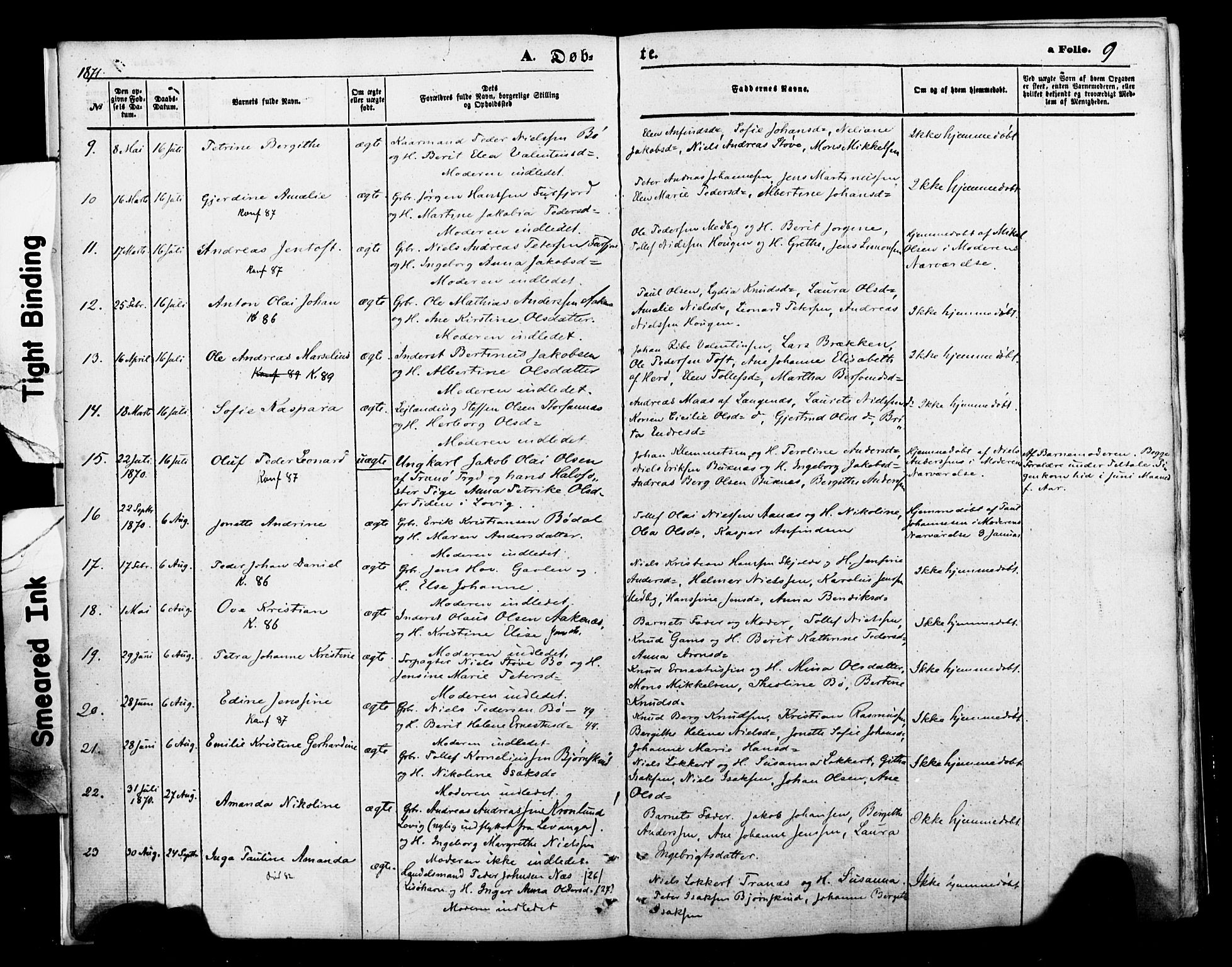 Ministerialprotokoller, klokkerbøker og fødselsregistre - Nordland, AV/SAT-A-1459/898/L1421: Parish register (official) no. 898A01, 1866-1886, p. 9